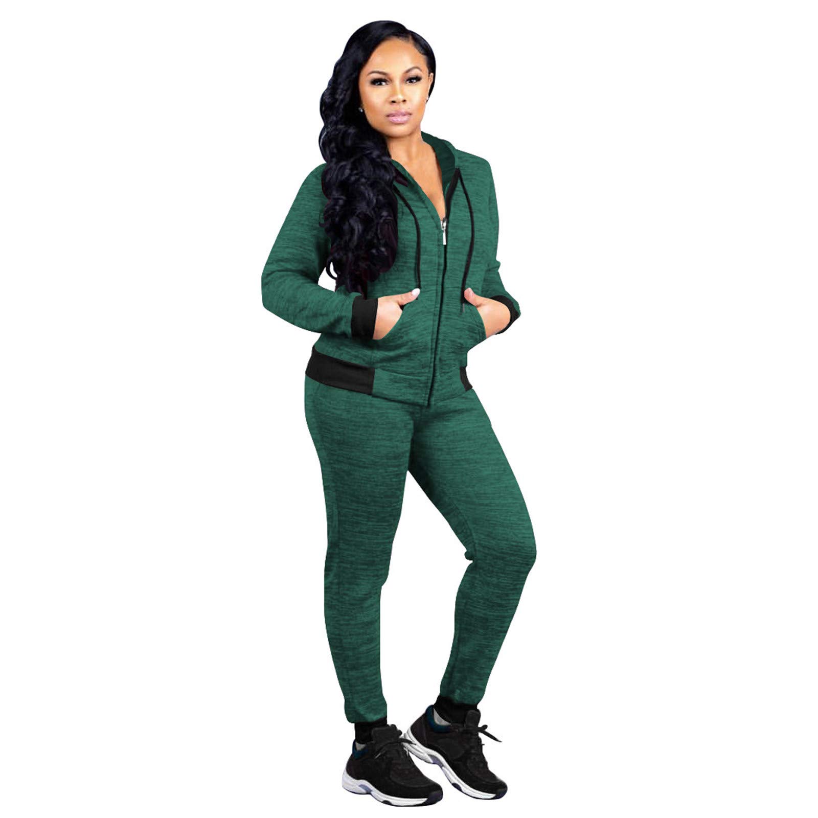 Women's Long Sleeve Hooded Coat & Pants Set - Casual Elegant Outfit in Multiple Colors | Perfect for Wedding Guest, Sports & Everyday Wear