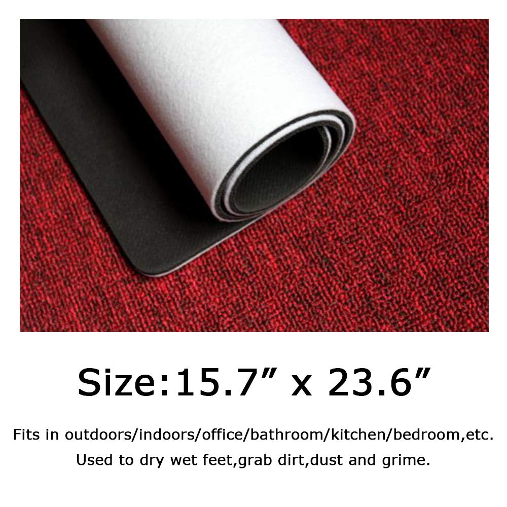 Non-Slip Rubber Doormat 15.7x23.6 Inch - Indoor/Outdoor Welcome Mat for Entrance, Kitchen & Patio - Waterproof & Durable Floor Rug - Perfect for Homes, Apartments & Offices