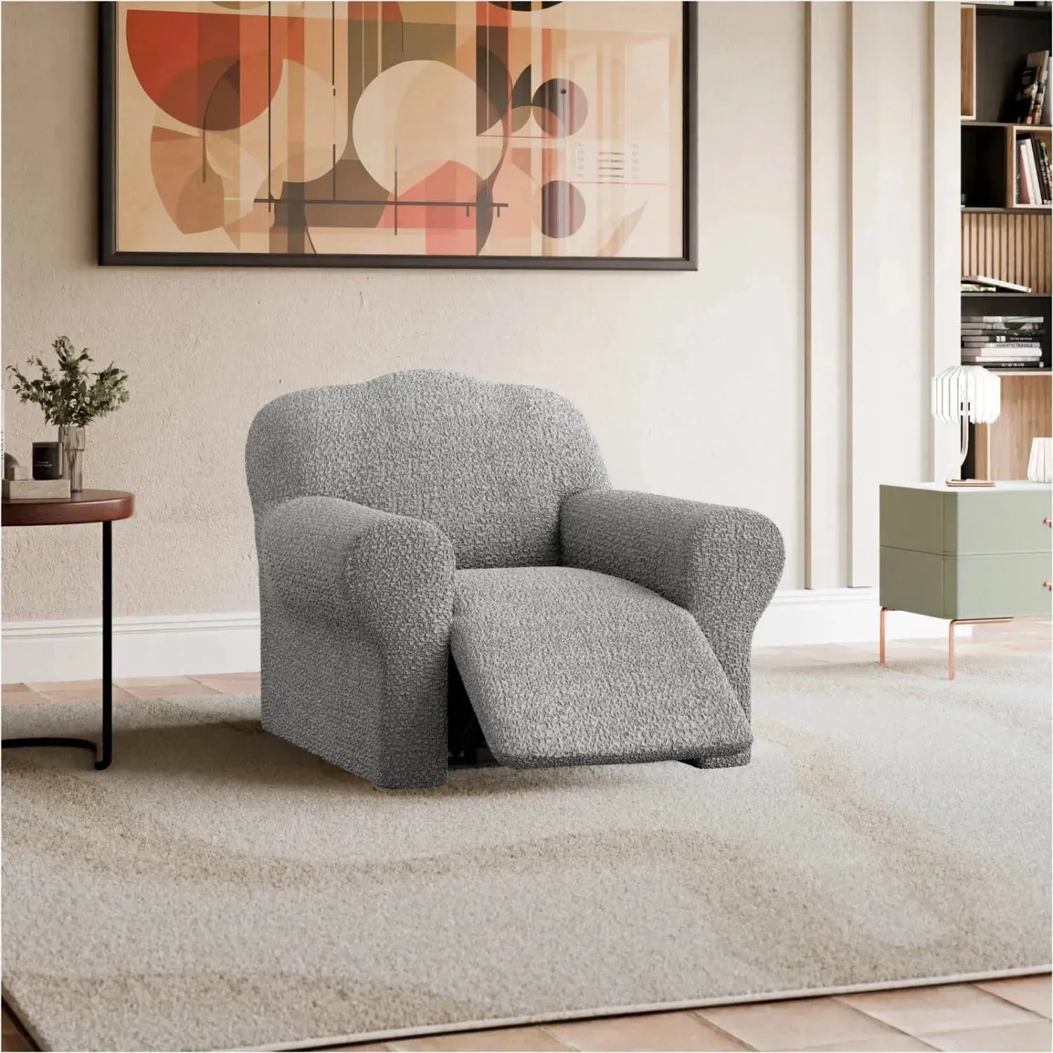 Comfortable Reclining Armchair Slipcover - Mille Righe Collection | Stretchable & Washable Sofa Cover for Living Room, Bedroom, or Home Theater