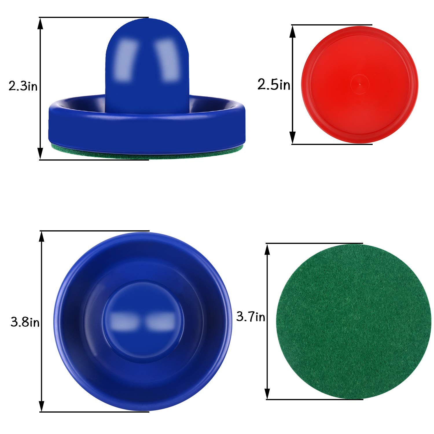 Air Hockey Replacement Set - 4 Strikers & 4 Pucks for Game Tables - Perfect for Home Arcade & Game Rooms