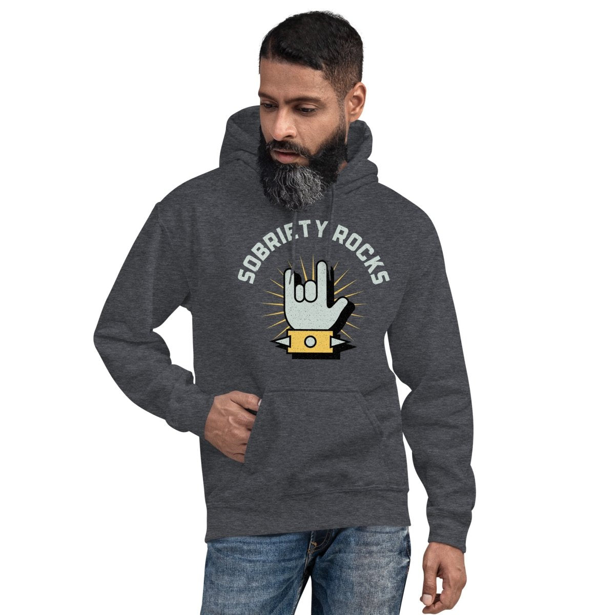 Sobriety Rocks Unisex Hoodie - Comfortable & Stylish Pullover Sweatshirt for Men & Women | Perfect for Sober Living, Recovery Support & Casual Wear