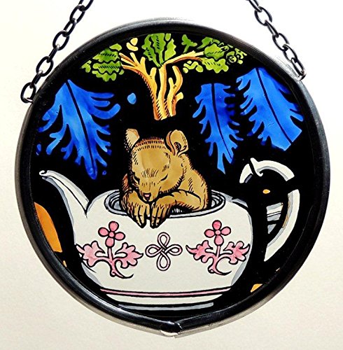 Alice in Wonderland Stained Glass Sun Catcher - Dormouse Design for Window Decor