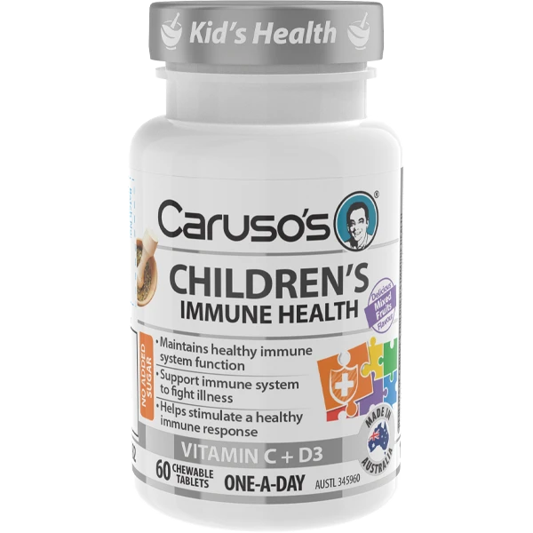 CARU Children's Immune Support Supplement - 60 Tablets for Kids | Boosts Immunity & Health | Perfect for School, Travel & Daily Wellness