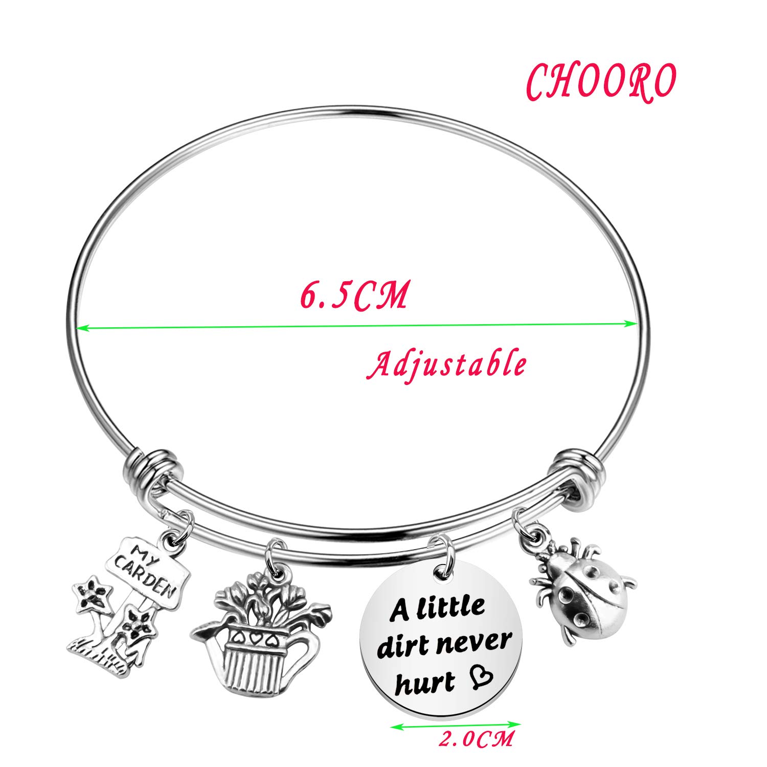 CHOORO Gardening Bracelet - Durable Charm Bangle for Gardeners | Perfect Gift for Horticulturists & Plant Lovers | Ideal for Yard Work, Outdoor Activities & Nature Enthusiasts