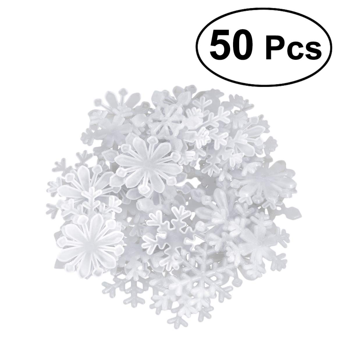 50PCS Glow in The Dark Snowflake Stickers - Christmas Window Wall Decals, Fluorescent Luminous Snowflakes Clings for Holiday Bedroom Decor - Perfect for Winter Party, Home & Office Decoration