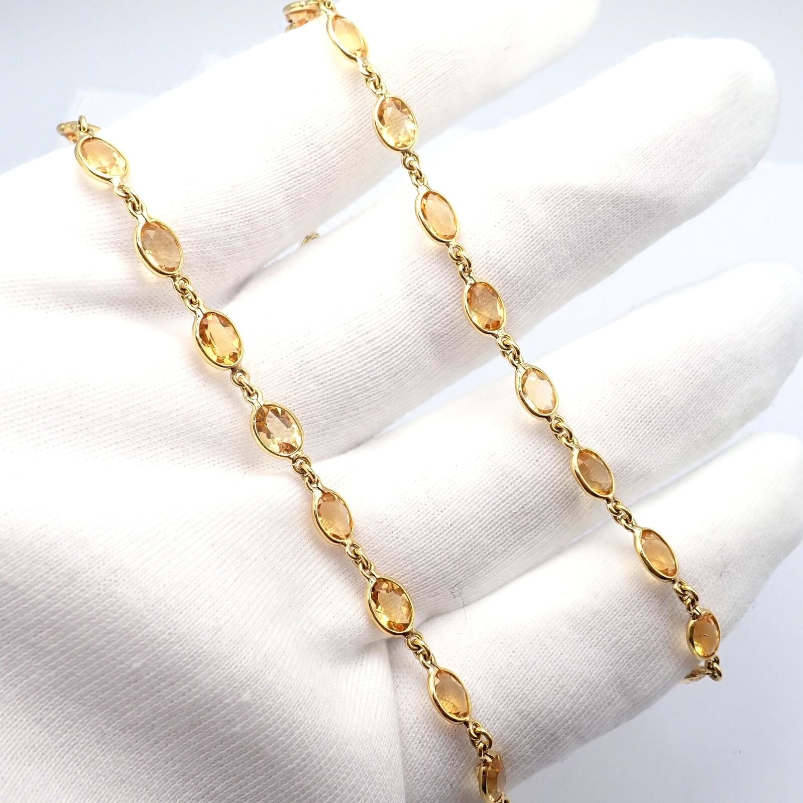 Authentic Laura Munder 18k Yellow Gold Citrine Long 24 Necklace - Elegant Statement Jewelry for Women, Perfect for Parties, Weddings & Special Occasions