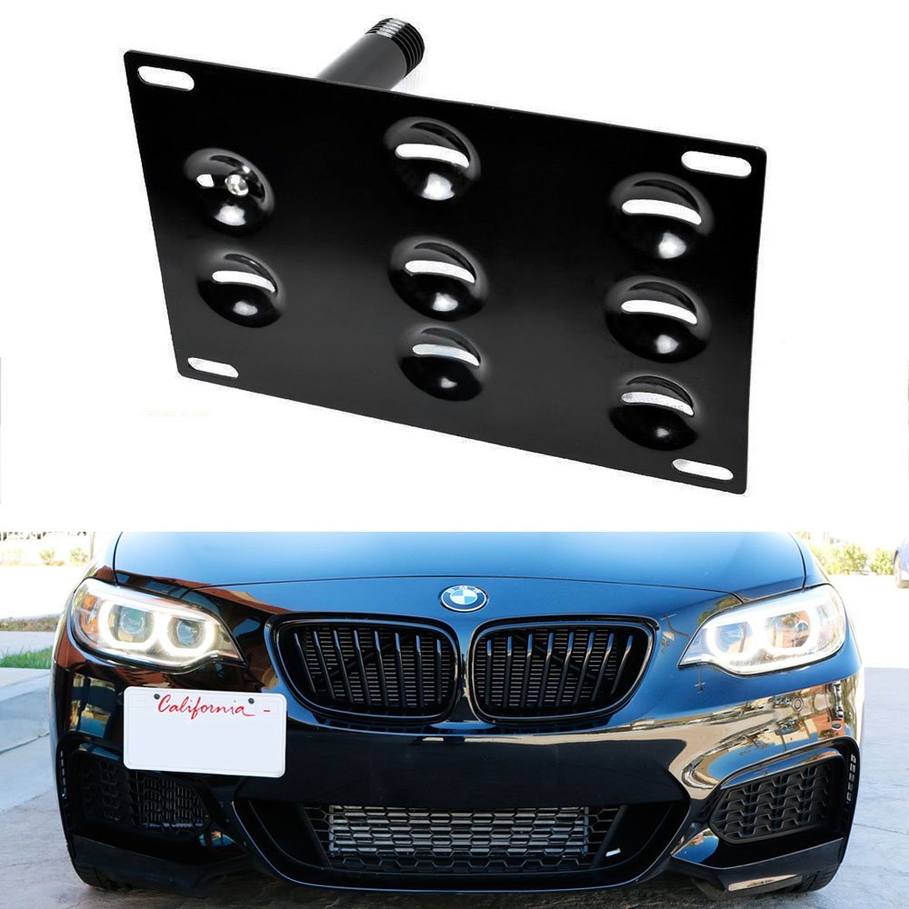 BMW 2 3 4 7 Series Front Bumper Tow Hook License Plate Bracket Mount Holder - Universal Fit for BMW 2 Series, 3 Series, 4 Series & 7 Series - Perfect for Car Enthusiasts & Street Legal Compliance