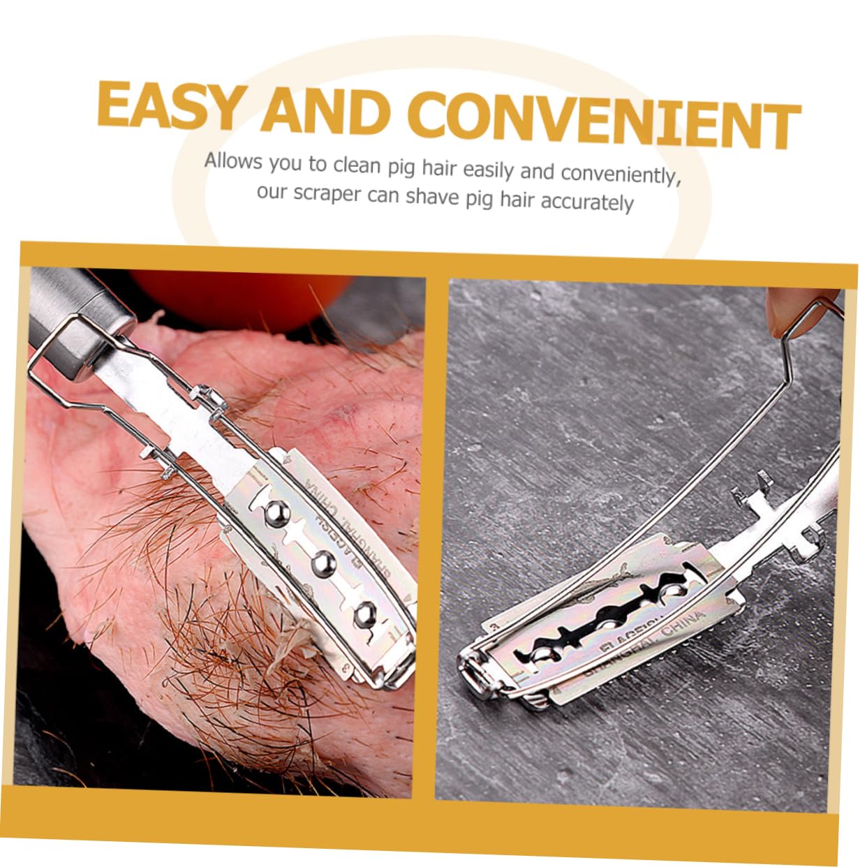 2-Pack Pig Hair Remover Tools - Multi-Purpose Animal Hair Scraper for Poultry & Livestock Grooming - Effective Hair Epilator for Swine, Goats & Sheep - Perfect for Farm Use & Veterinary Care