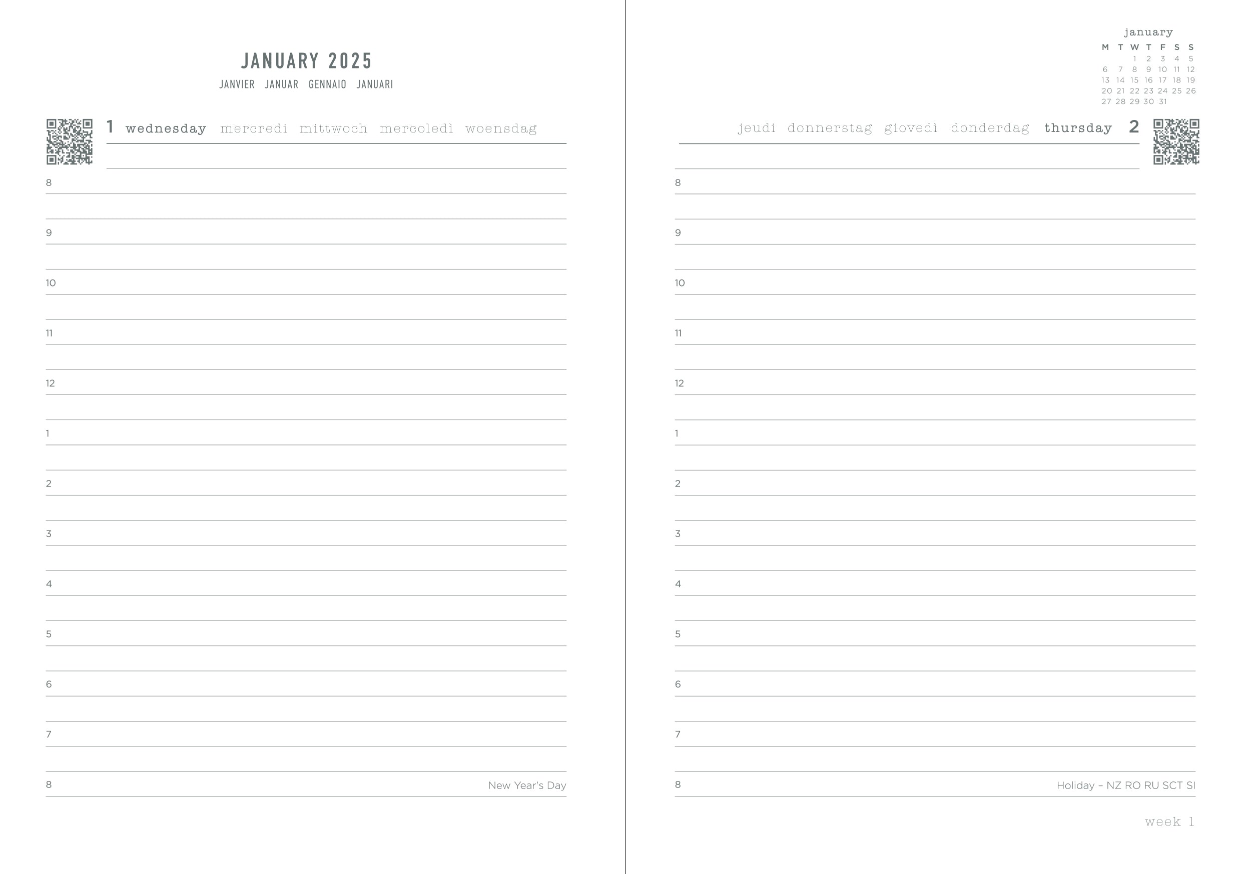 2025 Letts of London A6 Daily Planner - Eco-Friendly Clay Cover, Day Per Page Design, 112x156x18mm - Perfect for Work, School & Personal Organization