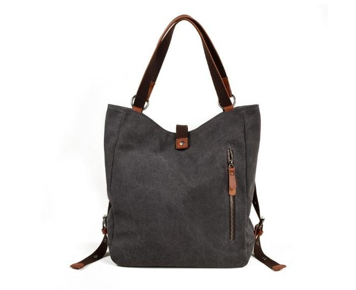 Stylish Women's Waxed Canvas Tote Bag with Genuine Leather Handles - Perfect for Work, Travel & Everyday Use