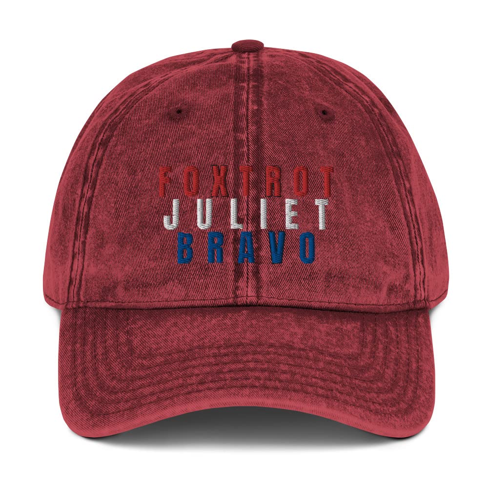 Foxtrot Juliet Bravo Hat for Men | Vintage Baseball Cap with Adjustable Strap - Perfect for Outdoor Activities, Sports & Casual Wear