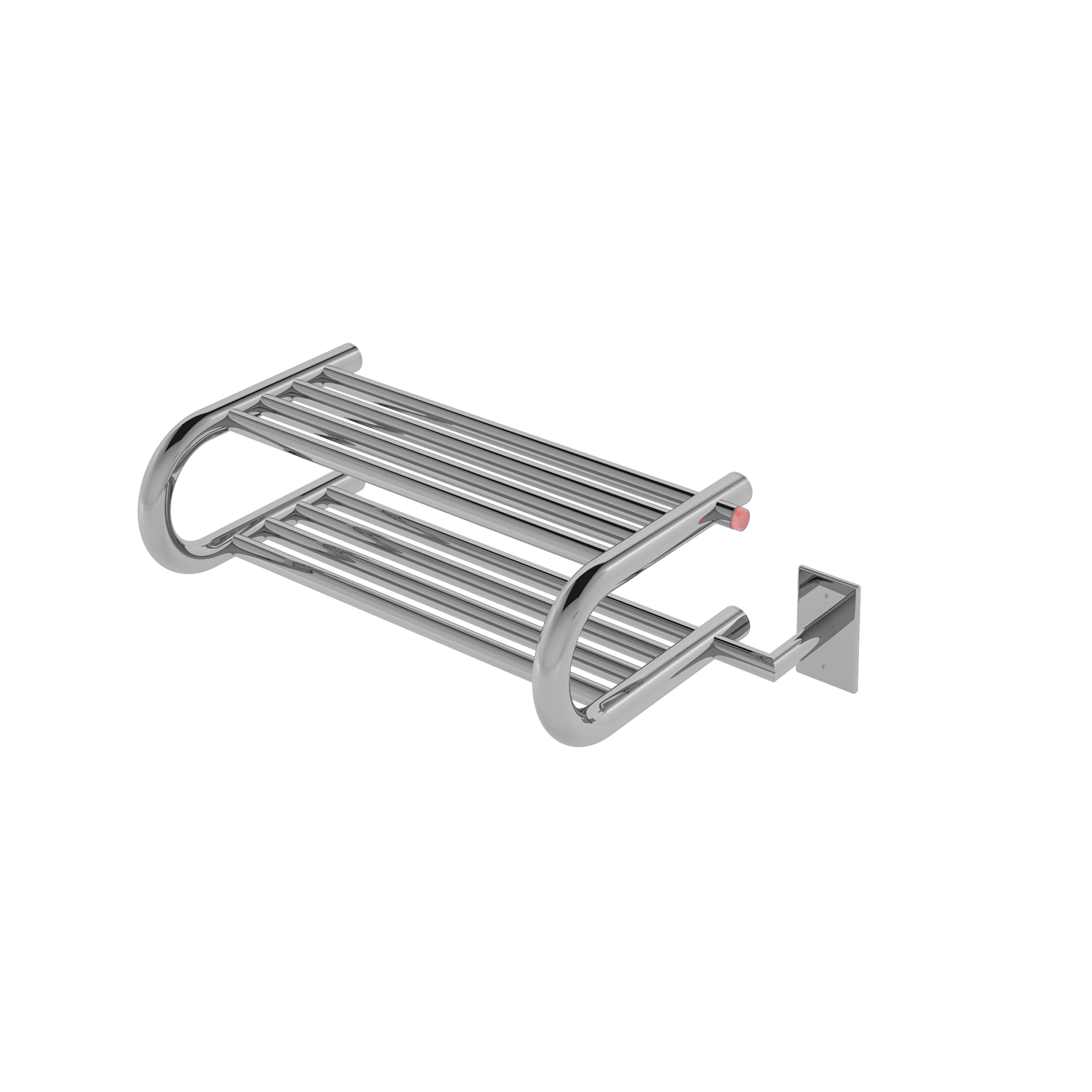 Essentia 8 Bar Shelf Towel Warmer - Hardwired & Plug-In Options - Polished Stainless Steel - Perfect for Bathrooms, Spas & Luxury Homes