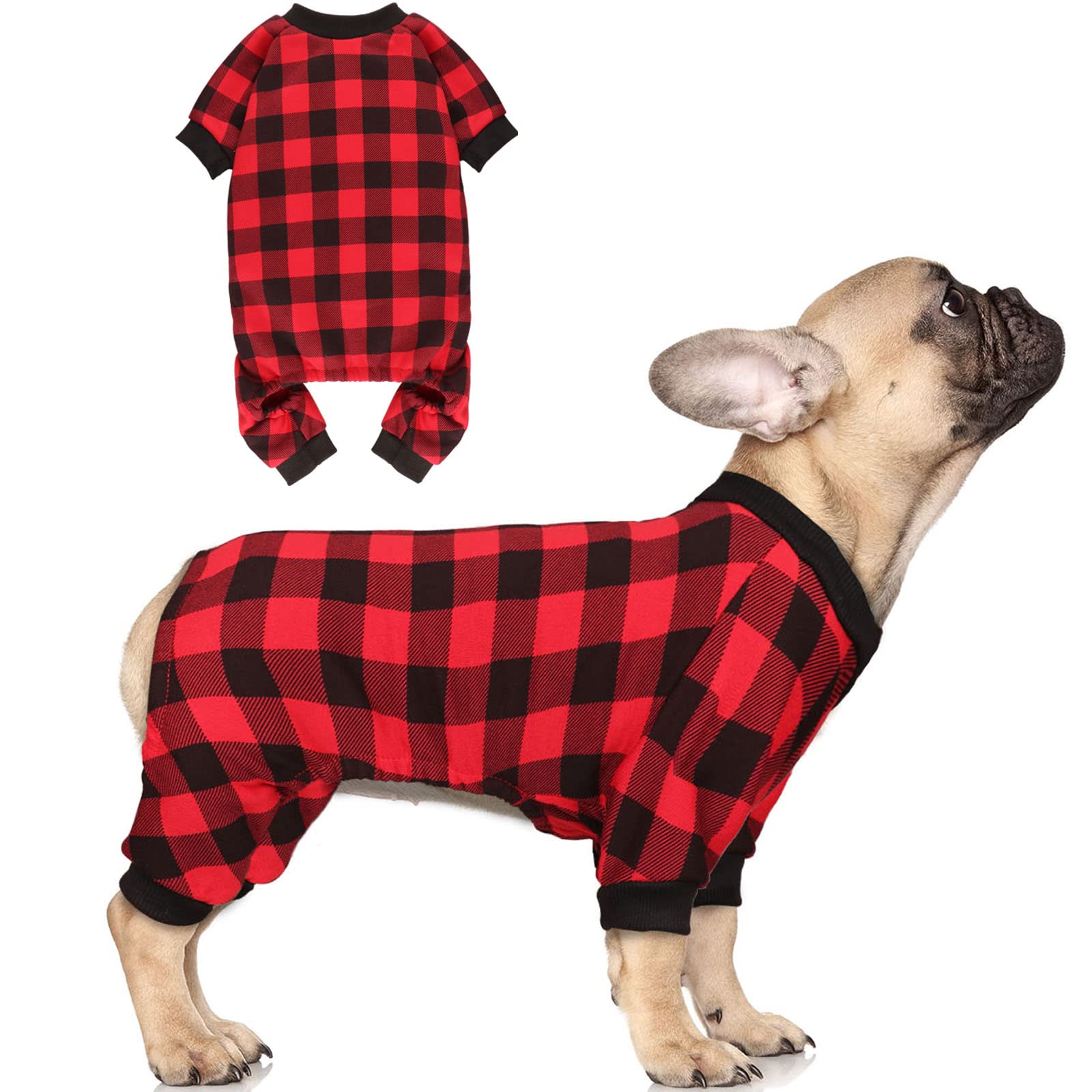 Buffalo Plaid Fleece Dog Sweater - Soft & Warm Puppy Clothes for Small Dogs, Cozy Winter Dog Sweater for Boys & Girls (Size S) | Perfect for Outdoor Walks & Indoor Cuddles