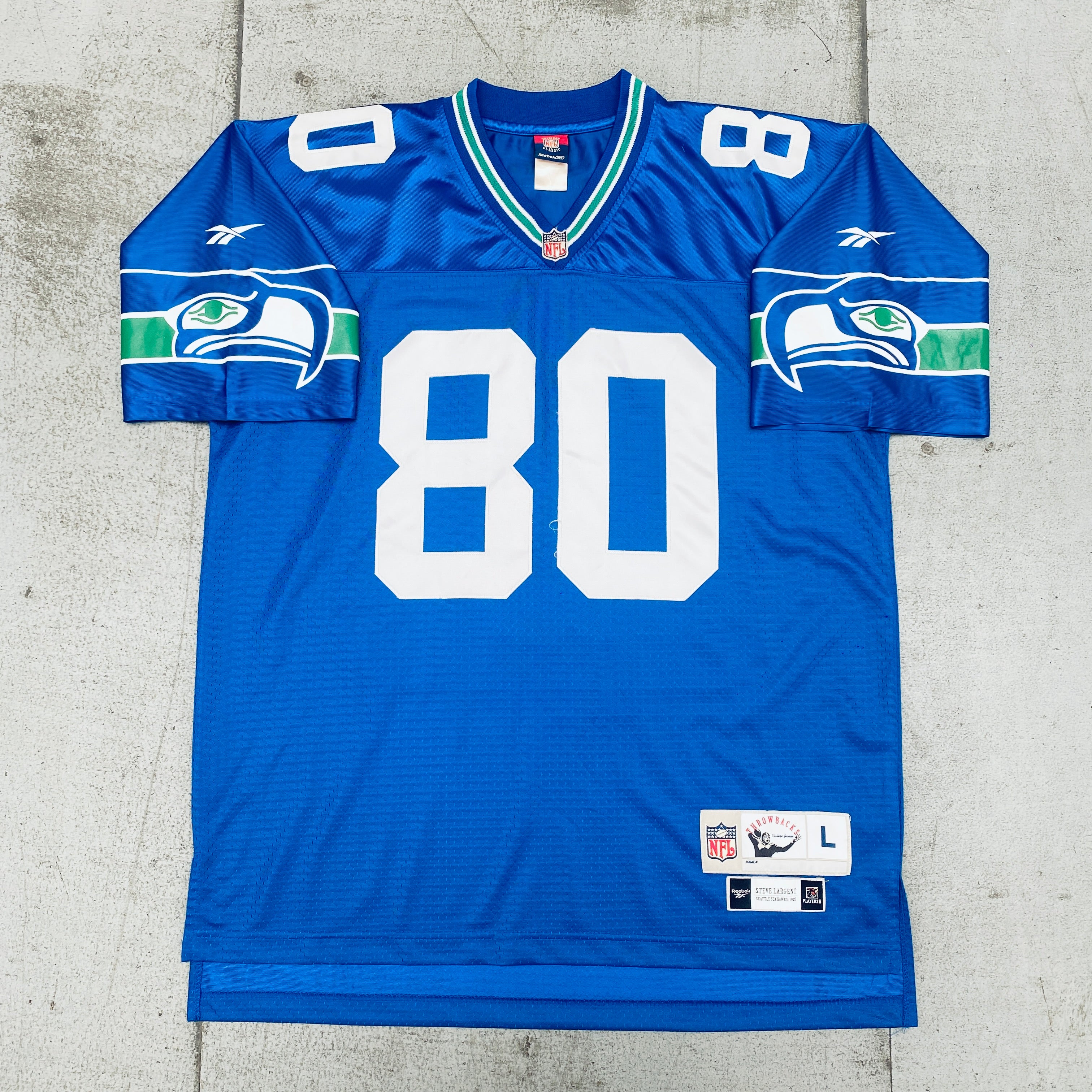 Official Seattle Seahawks Steve Largent 1985 Throwback Jersey - Stitched NFL Football Jersey for Men (Size Large) - Perfect for Game Day, Tailgating & Seahawks Fan Collections