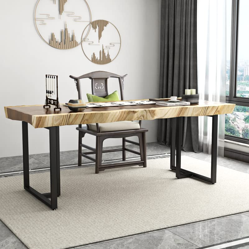 28'' Heavy Duty Black Metal Table Legs - Industrial Style DIY Desk Legs for Home Furniture (Without Plank) | Perfect for Dining Tables, Workbenches & Office Desks