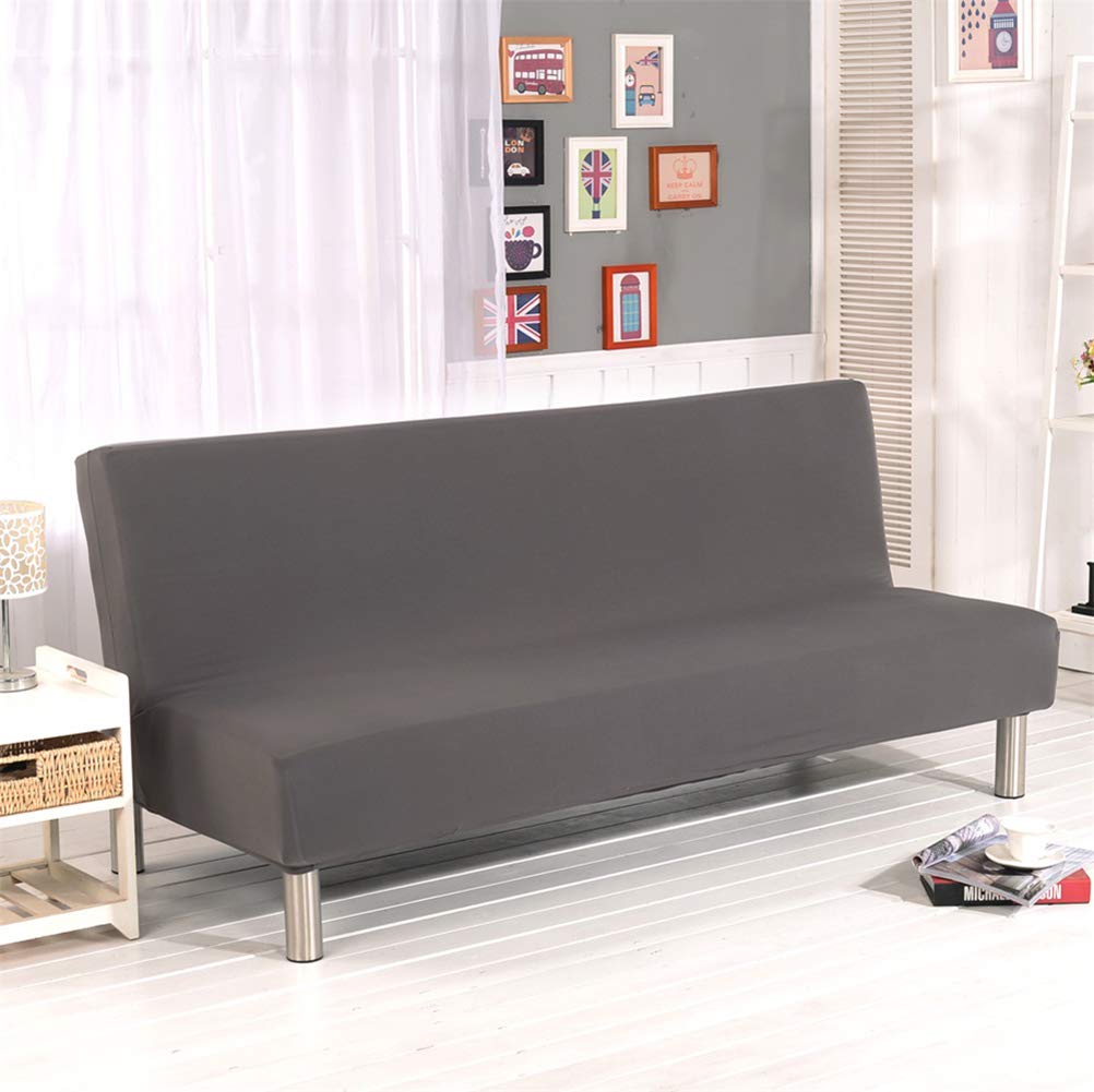 ELEOPTION Stretchable Sofa Bed Cover - Elastic Spandex Futon Slipcover for Armless Couches, Modern Simple Design, Machine Washable Couch Protector - Perfect for Living Rooms, Guest Rooms & Small Apartments