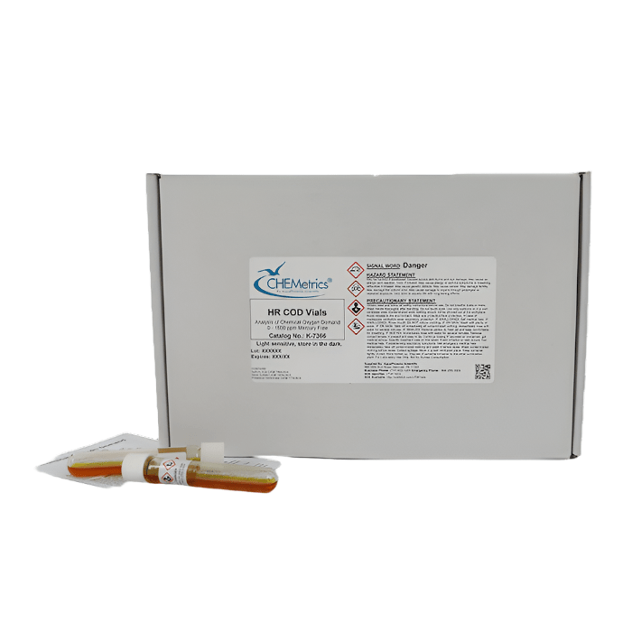 HR COD Vials 0-1500 ppm (150 Count) - Water Quality Testing Kit for Laboratories, Wastewater Treatment & Environmental Monitoring