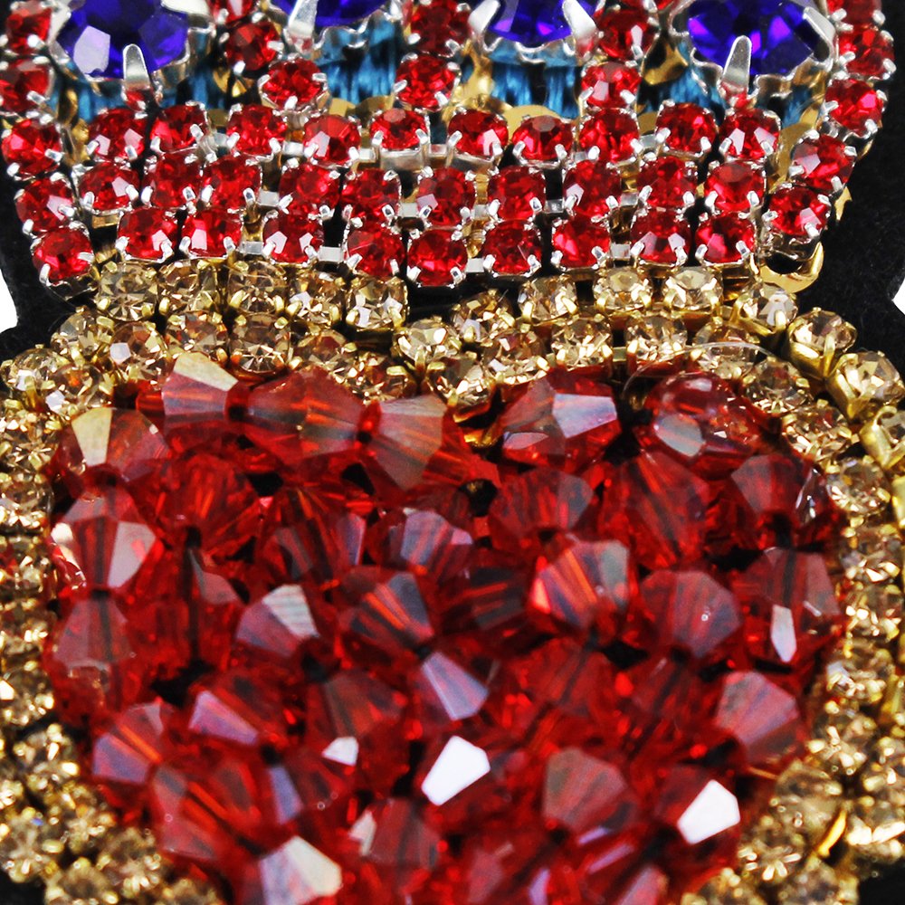 1 Set Handmade Beads Rhinestones Love Hands Heart Crown Wing Patch Applique for DIY Clothes Sewing - Garment & Bag Decoration Supply (TH1052, 1049 Wing Heart 2pc) - Perfect for Costume Design, Fashion Accessories & Craft Projects