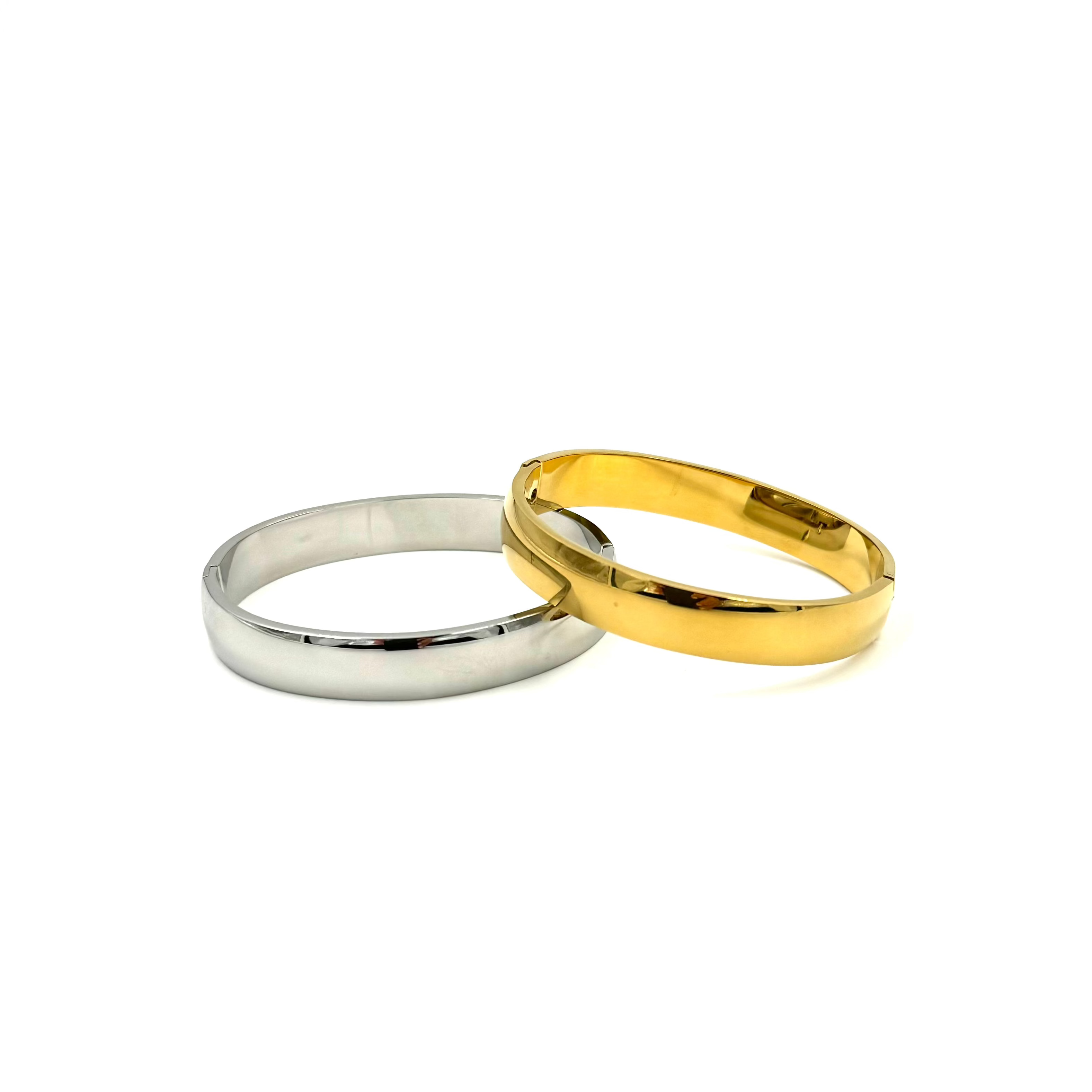 Ashley Gold Stainless Steel Plain Bangle Bracelet for Women - Elegant Minimalist Jewelry for Everyday Wear, Gifts & Special Occasions