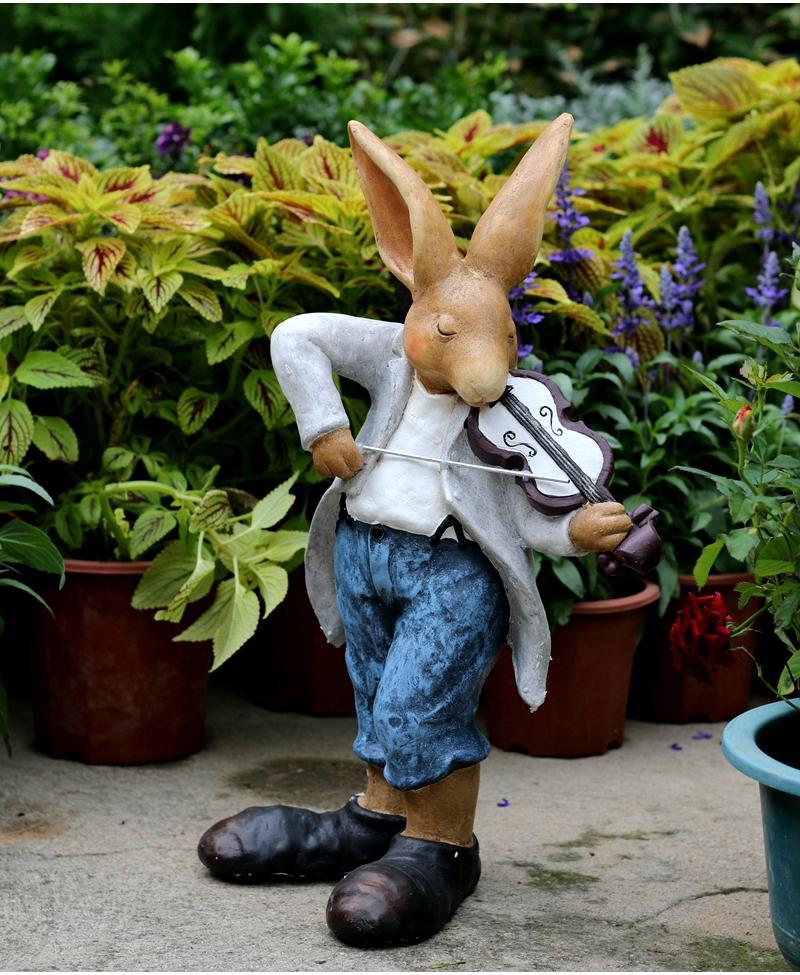 Large Rabbit Statue Flower Pot - Outdoor Garden Decor for Courtyard, Villa & Patio | Unique Housewarming Gift & Gardening Ideas | Perfect for Spring Planting, Easter Decor & Backyard Landscaping