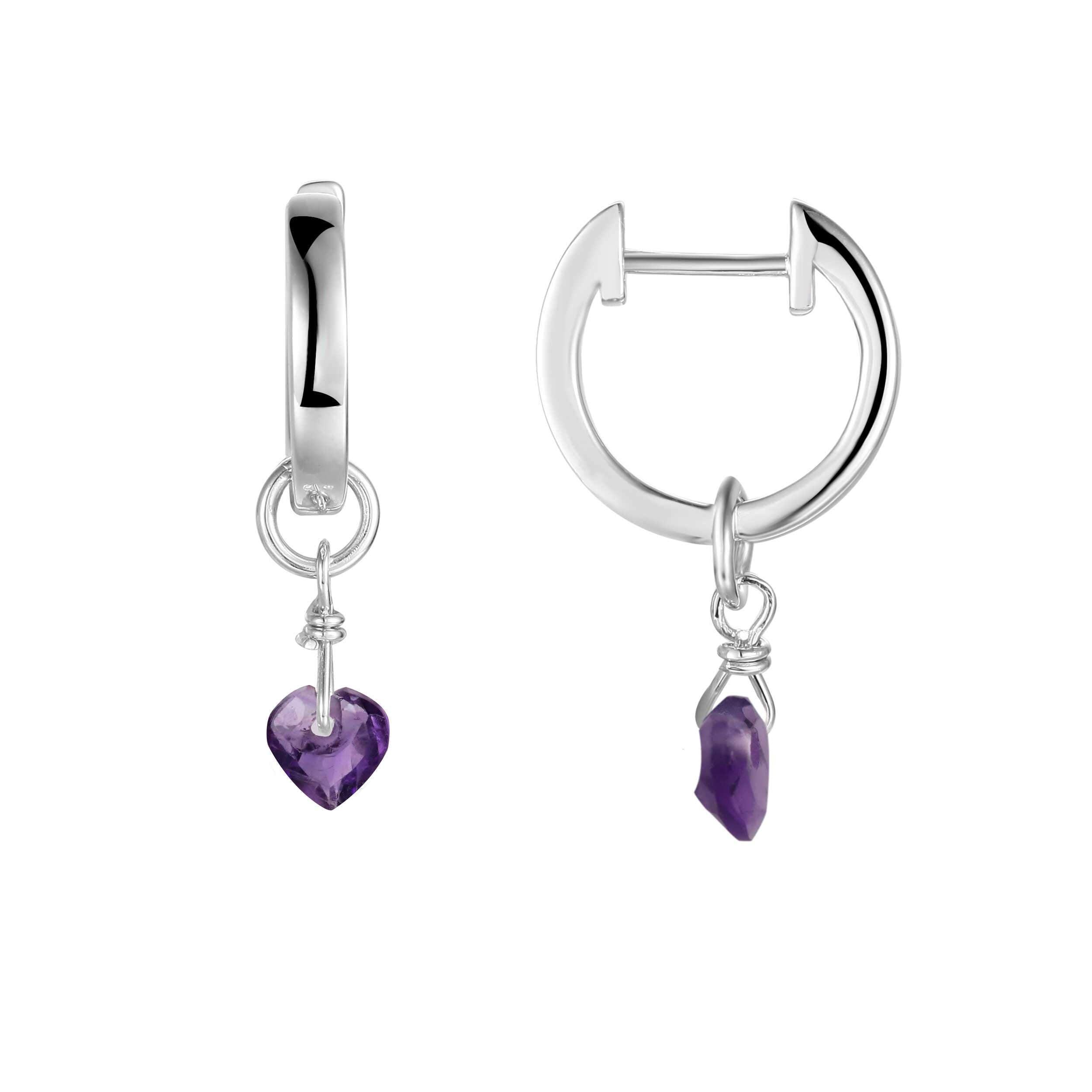 Natural Amethyst Heart Earrings for Women - Elegant Purple Gemstone Jewelry Gift for Valentine's Day, Anniversary & Special Occasions