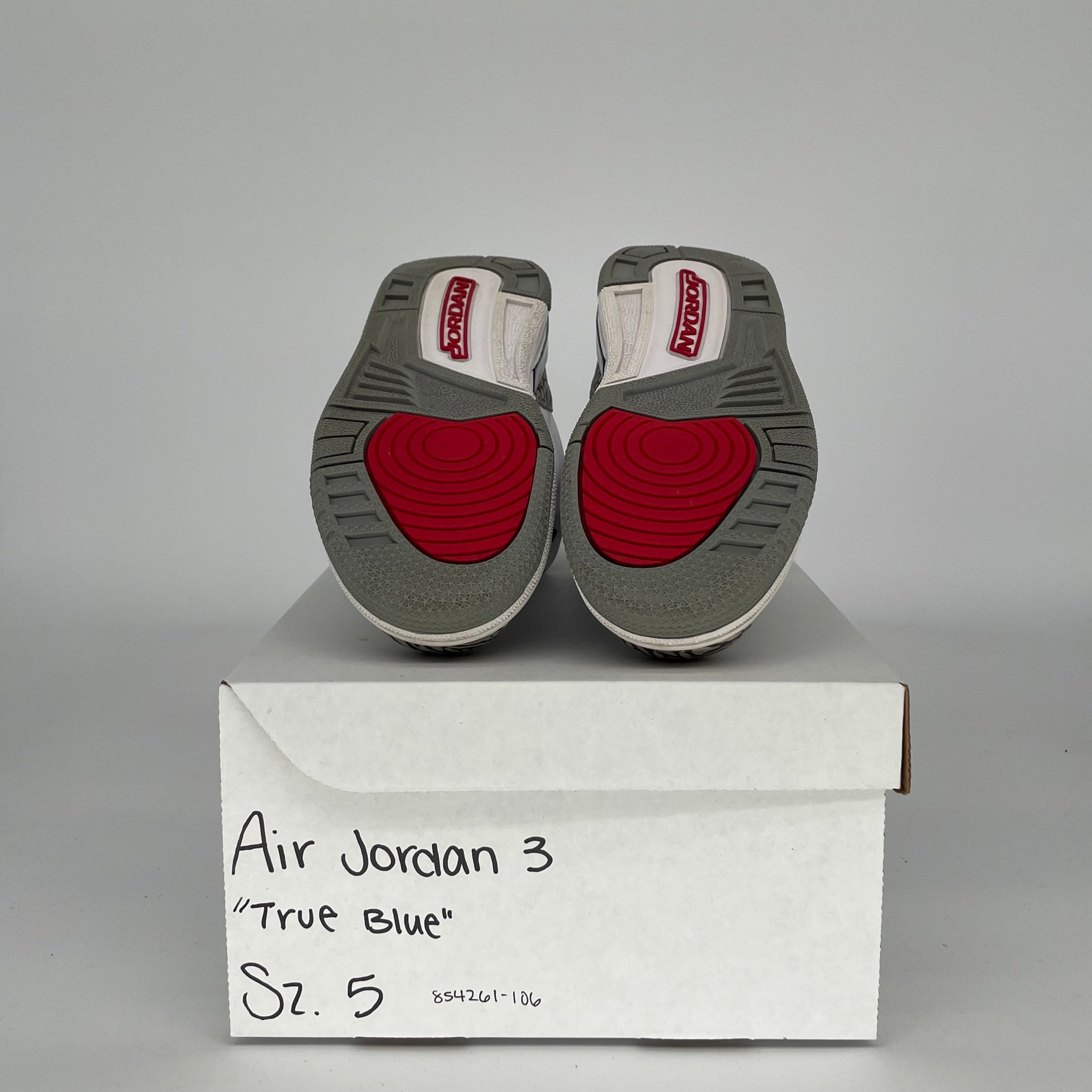 Air Jordan 3 True Blue Kids' Basketball Shoes Size 5Y (854261-106) - Perfect for School, Sports & Casual Wear