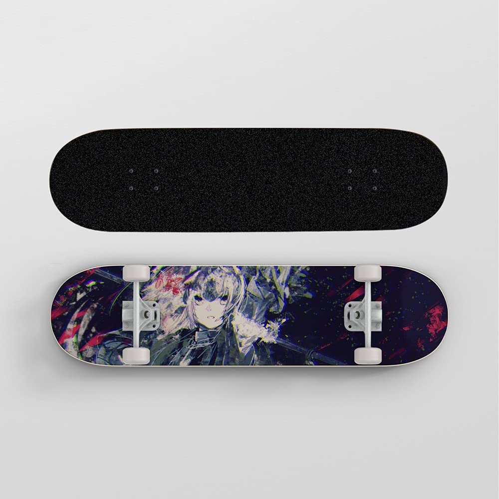 Anime Skateboard for Adults - Pro Double Kick Deck with 7-Layer Canadian Maple Wood - Perfect for Street Tricks, Commuting & Skate Park Riding