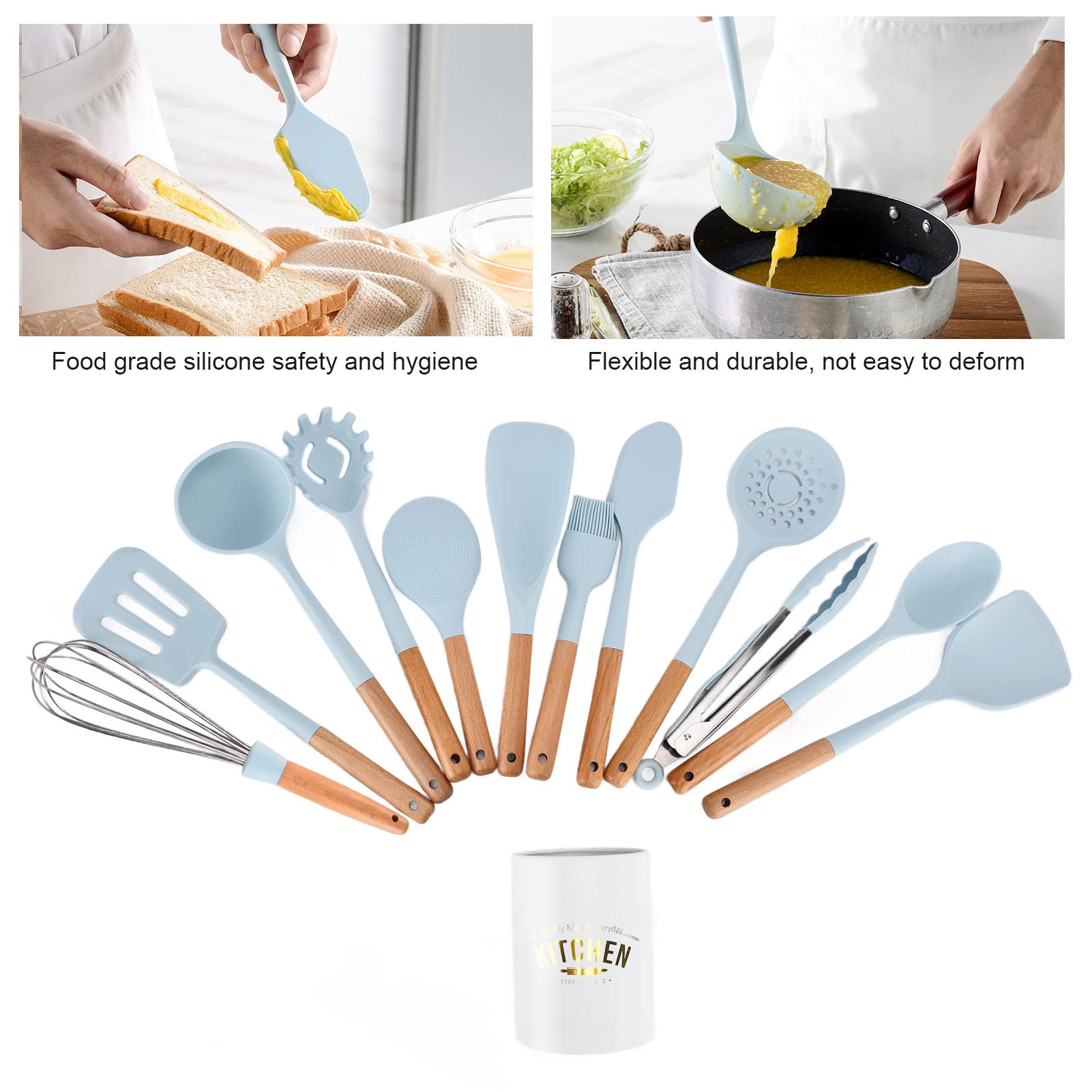 Premium Silicone Kitchen Utensil Set - Non-Slip Heat-Resistant Cooking Spoon & Spatula for Restaurants & Home Chefs - Perfect for Baking, Frying & Everyday Cooking