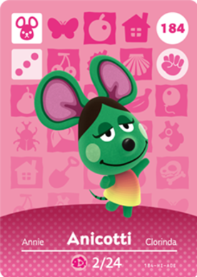 Anicotti Animal Crossing Amiibo Card - Series 2 | Official Nintendo Collectible Trading Card for Animal Crossing New Horizons - Perfect for Game Collection, Character Unlocking & Gift Giving