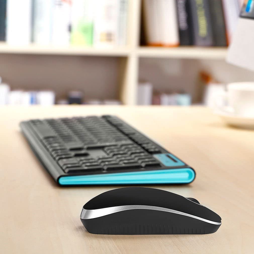 Vssoplor 2.4G Wireless Slim Mouse with Nano Receiver - Ultra Portable Ergonomic Computer Mouse for Laptop, PC, Notebook (Black & Silver) - Perfect for Office, Home, Travel & Gaming Use
