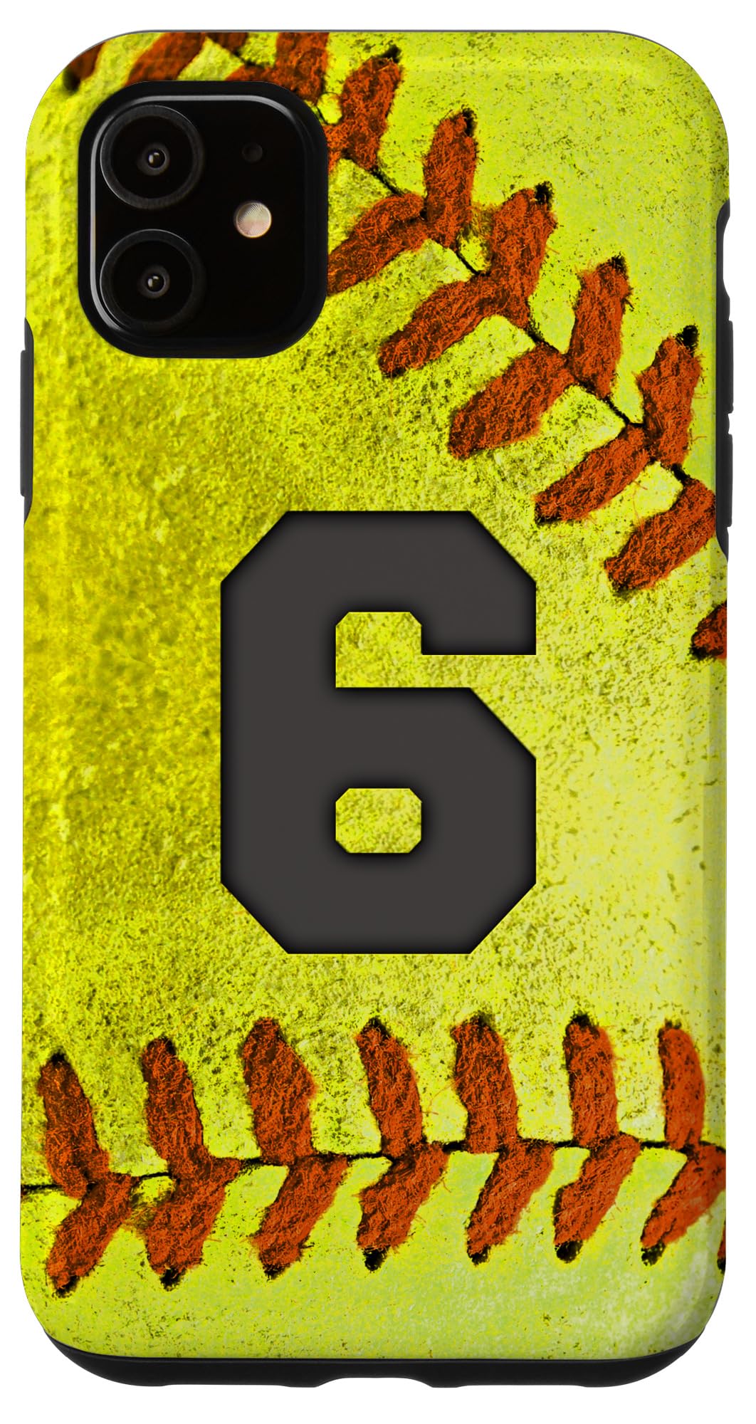 iPhone 11 Softball Jersey No.6 Phone Case - Perfect Gift for Softball Lovers & Fans - Durable Protection for Games, Practice & Everyday Use