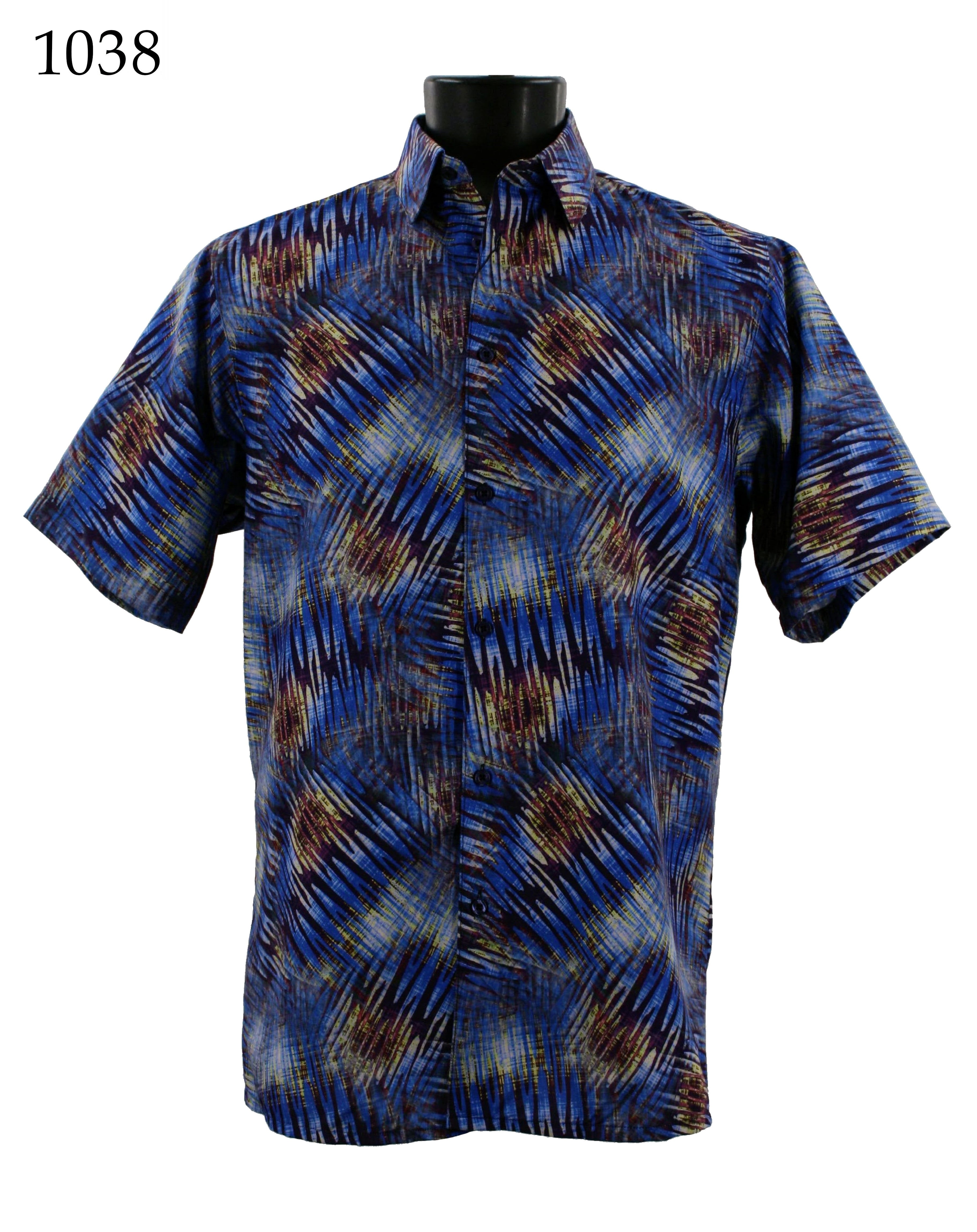Bassiri Men's Short Sleeve Casual Shirt 1038 - Comfortable Breathable Button Down Top for Summer, Office & Outdoor Activities
