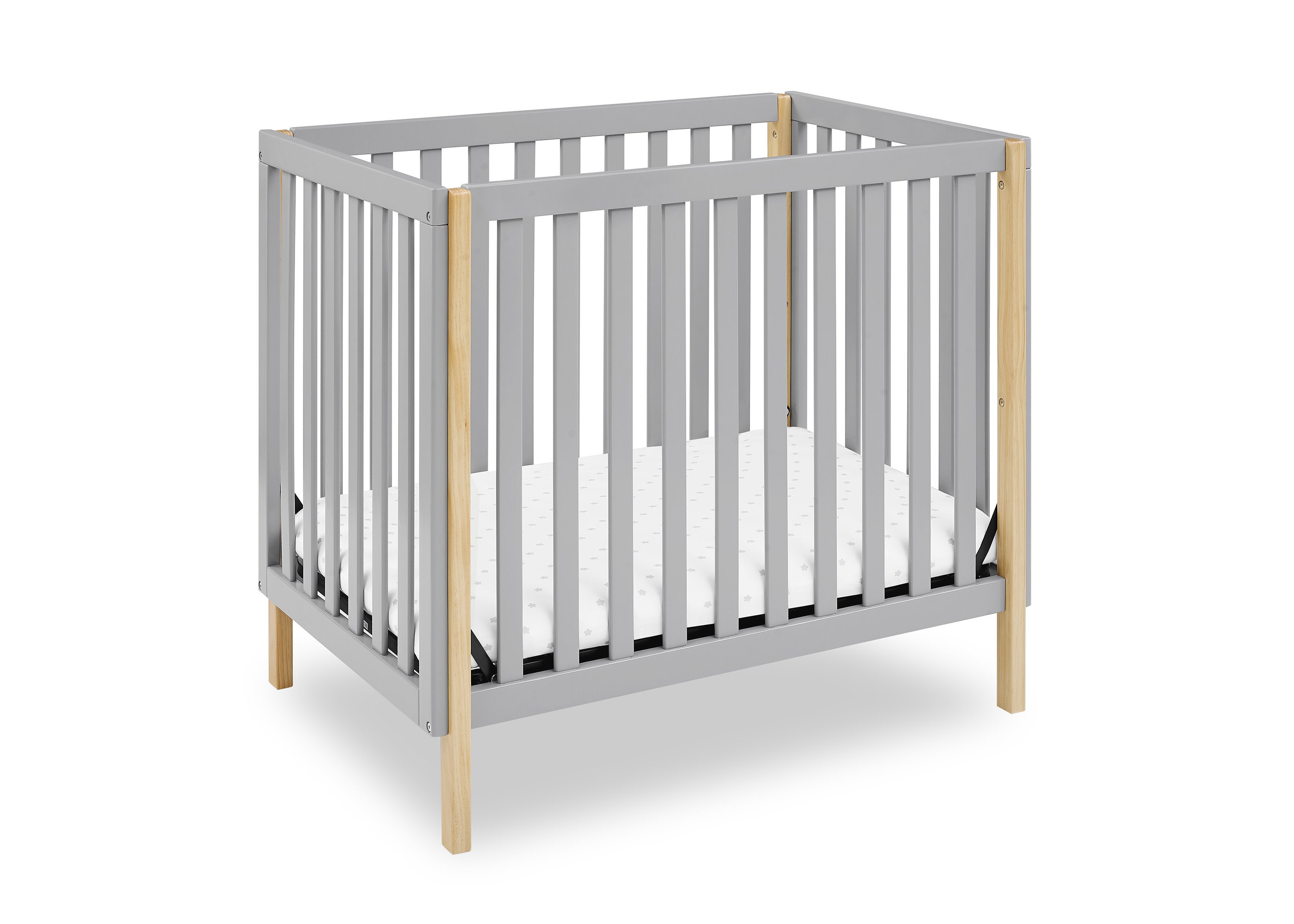Gio Mini Crib with 2.75 Inch Mattress - Portable Baby Bed for Small Spaces | Nursery, Travel & Apartment Sleeping Solution