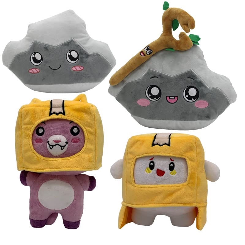 WGQQ Plush Toys - Removable Anime Soft Stuffed Dolls for Kids & Fans (Foxy, Boxy, Rocky, Branch Rock) | Cute Collectible Gifts, Bedroom Decor & Cosplay Accessories