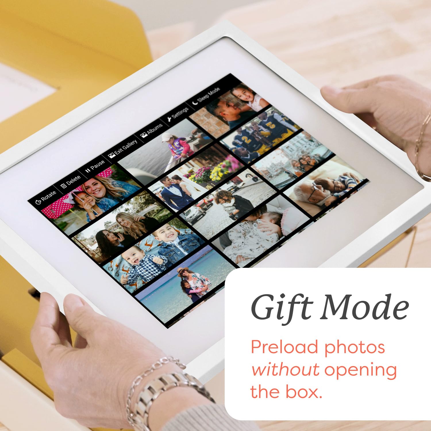 Skylight 10 Inch WiFi Digital Picture Frame - Touch Screen Display, Upload Photos from Phone - Perfect Gift for Family & Friends - White | Ideal for Home Decor, Living Room, Bedroom, Office