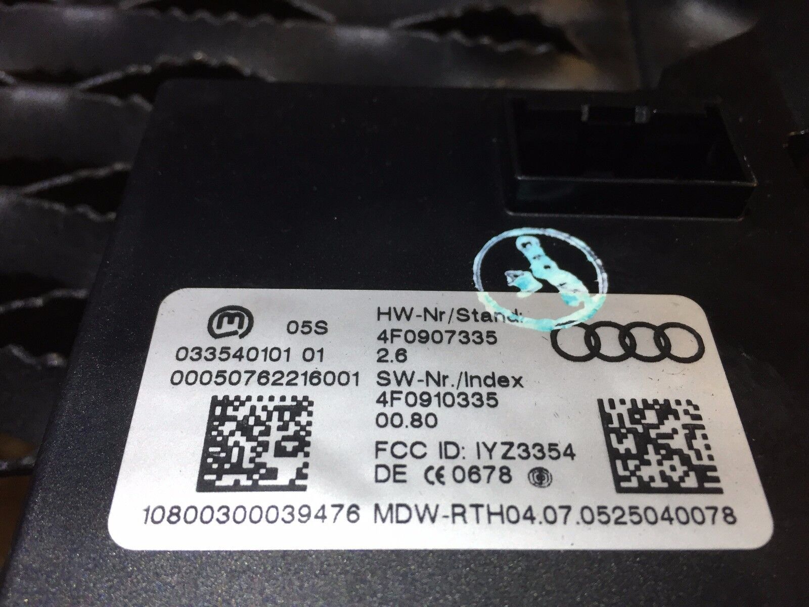 05-08 Audi A6 C6 Theft Locking Control Module OEM 4F0907335 - Replacement Security System Part for Car Anti-Theft Protection