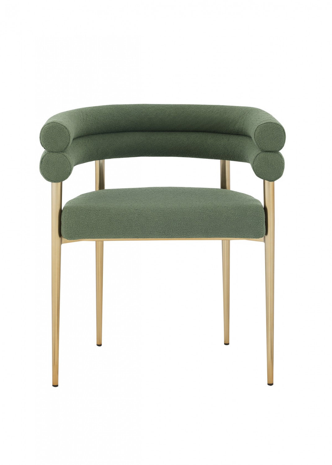 Brantley Dining Chairs Green & Gold Set of 2 - Modern Upholstered Side Chairs for Kitchen, Dining Room, or Breakfast Nook