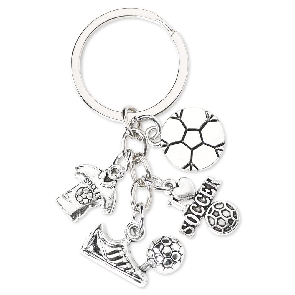 Basketball Soccer Football Sports Keychain - Best Gifts for Boys, Girls, Men & Women Sports Lovers - Durable Keyring Accessories for Fans, Team Players & Coaches - Perfect for Game Days, Birthdays & Souvenirs