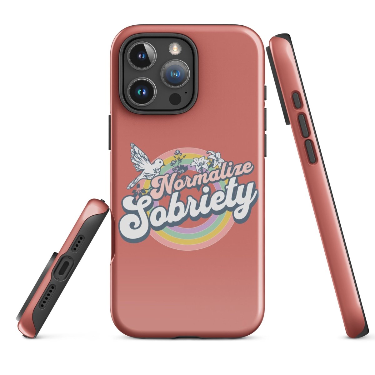 Normalize Sobriety iPhone Case - Trendy Protective Phone Cover for iPhone 13/14/15 Pro Max - Perfect for Sober Living, Recovery Support & Addiction Awareness