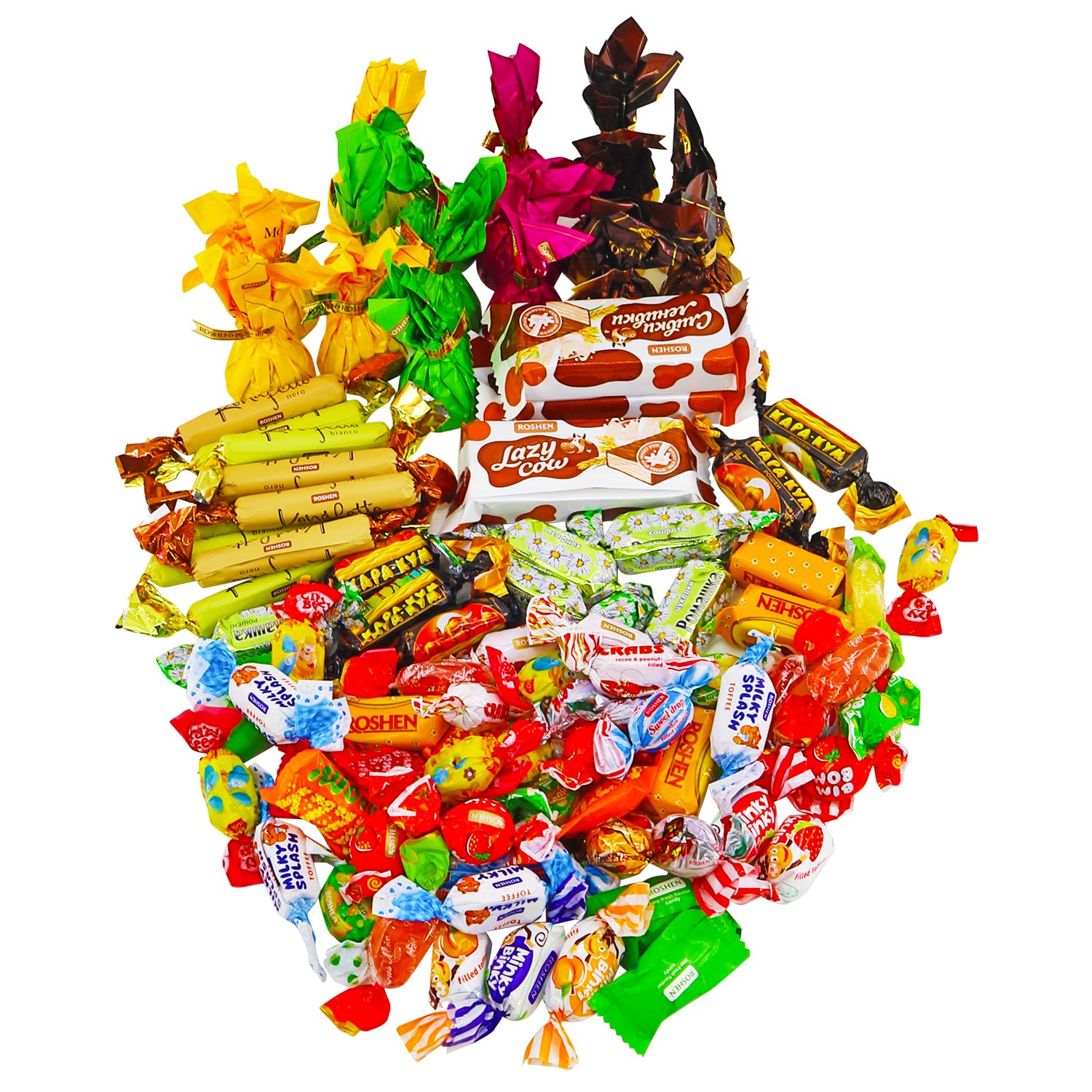 Premium Ukrainian Candy Gift Bag - Roshen Assorted Chocolate & Caramel Sweets Mix (900g/2 lbs) | Bulk Party Candy for Birthdays, Holidays & Corporate Gifts | Authentic Ukrainian Treats
