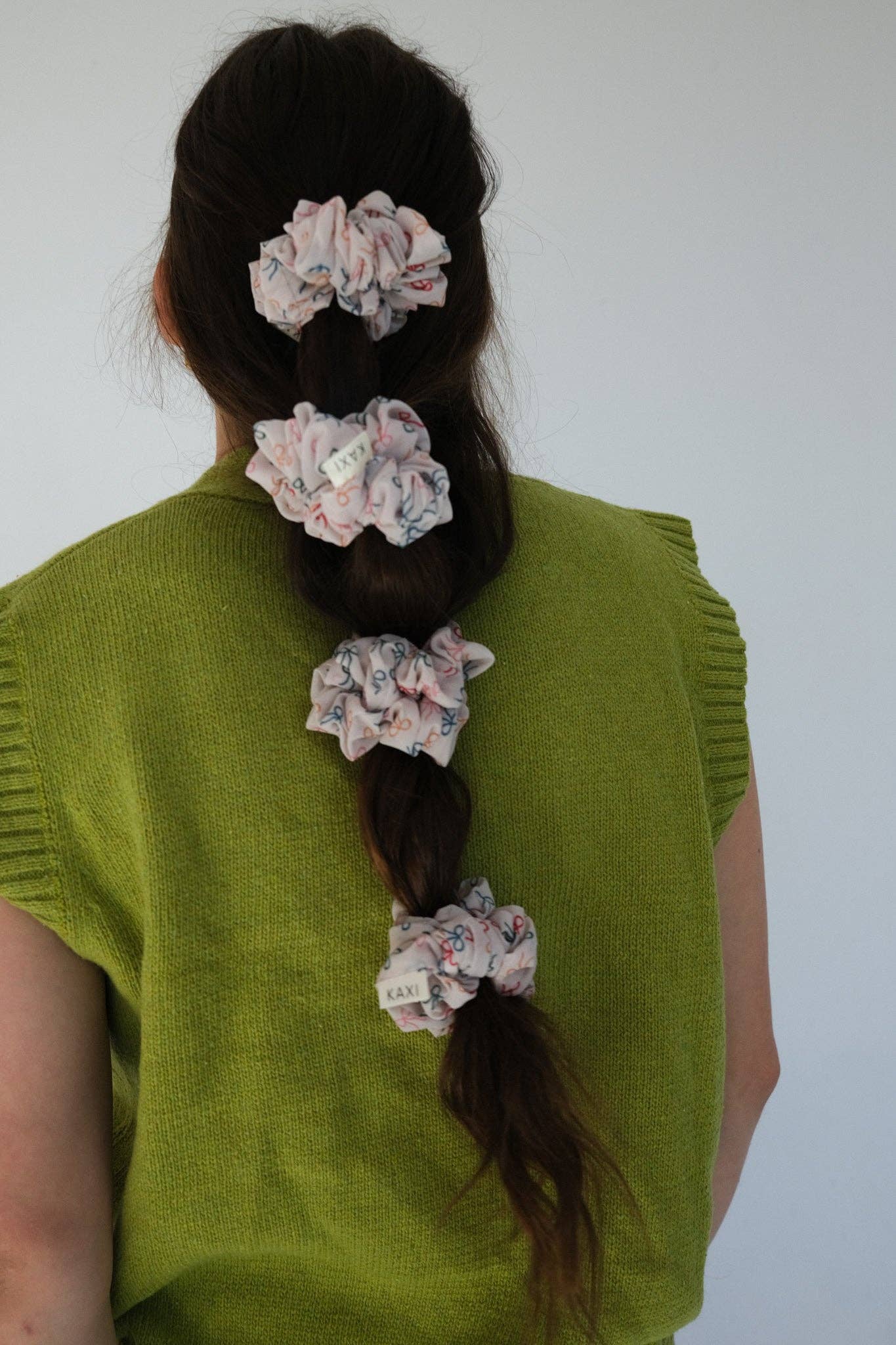 Bow Pattern Hair Scrunchie - Soft Elastic Hair Tie for Women & Girls - Perfect for Workouts, School, and Everyday Styling