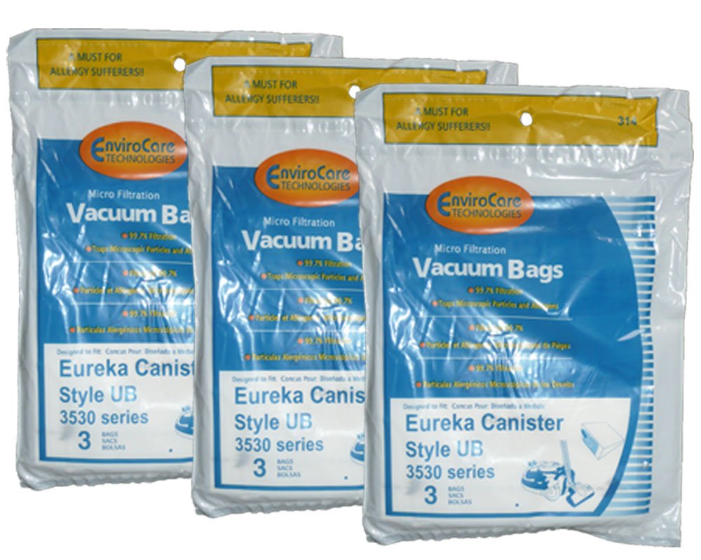 9 Eureka UB Ultra Boss Allergy Canister Vacuum Bags (61240-12, 3530A) - Compatible with Ultra Boss Vacuum Cleaners - Perfect for Pet Hair, Dust & Allergen Removal in Homes & Offices