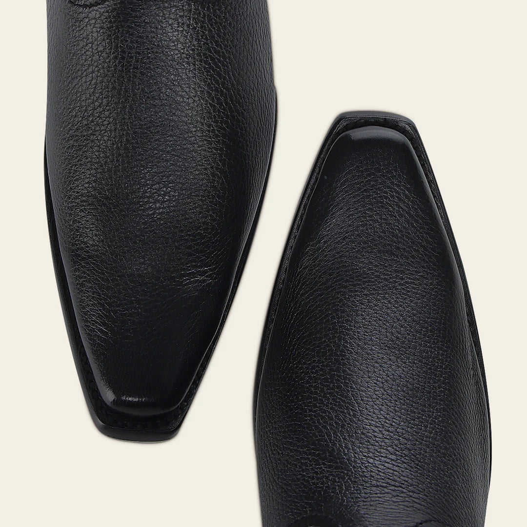 Men's Cuadra Black Dress Cowboy Deer Leather Boots - Western Style Riding Boots for Country, Rodeo & Casual Wear