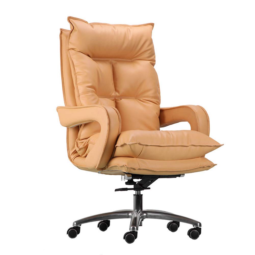 Ergonomic High Back Office Chair - Adjustable Leather Gaming Desk Chair for Home & Work - Perfect for Long Hours of Computer Use, Gaming, and Remote Work (Khaki)