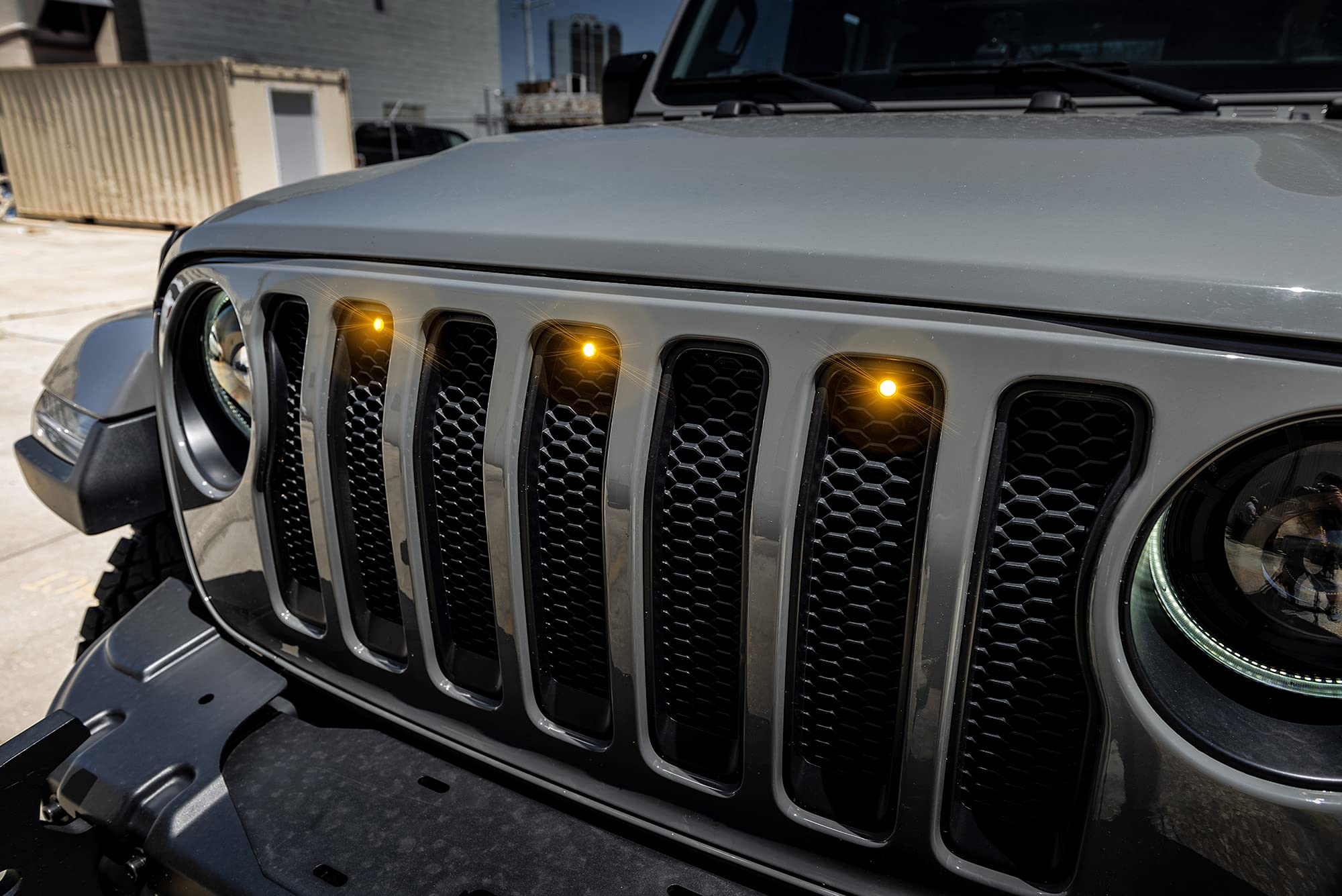 ORACLE Lighting 5870-004 Green Pre-Runner Style LED Grill Kit for 2018-2024 Jeep Wrangler JL - Bright LED Accent Lights for Off-Road & Night Driving