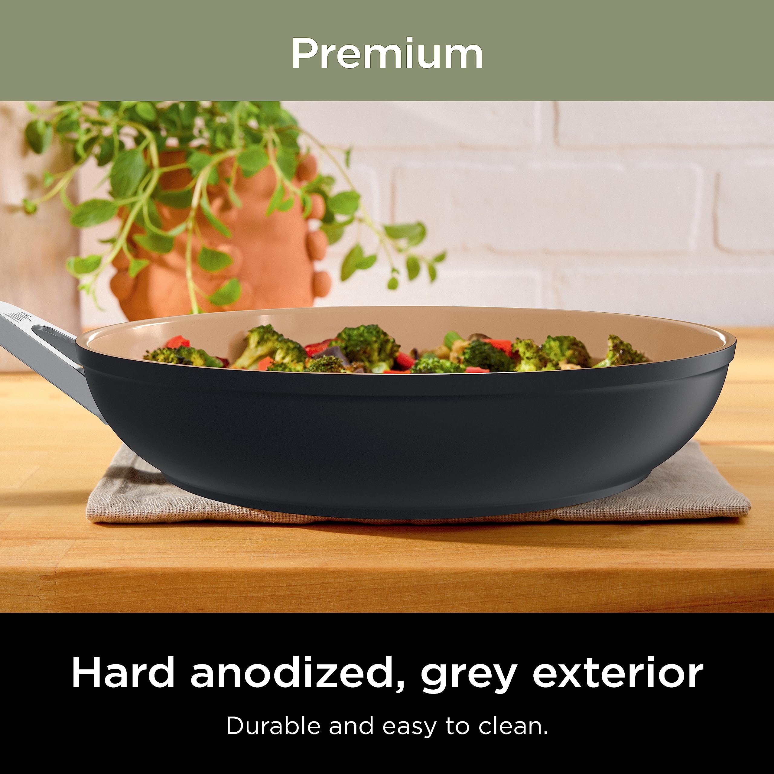Ninja Pots and Pans Set - 9-Piece Nonstick Ceramic Cookware Set | PTFE & PFOA Free | Oven Safe to 550°F | Induction Compatible | 3 Frying Pans & 3 Cooking Pots | Extended Durability | Perfect for Home Cooking, Meal Prep & Professional Chefs | CW99009