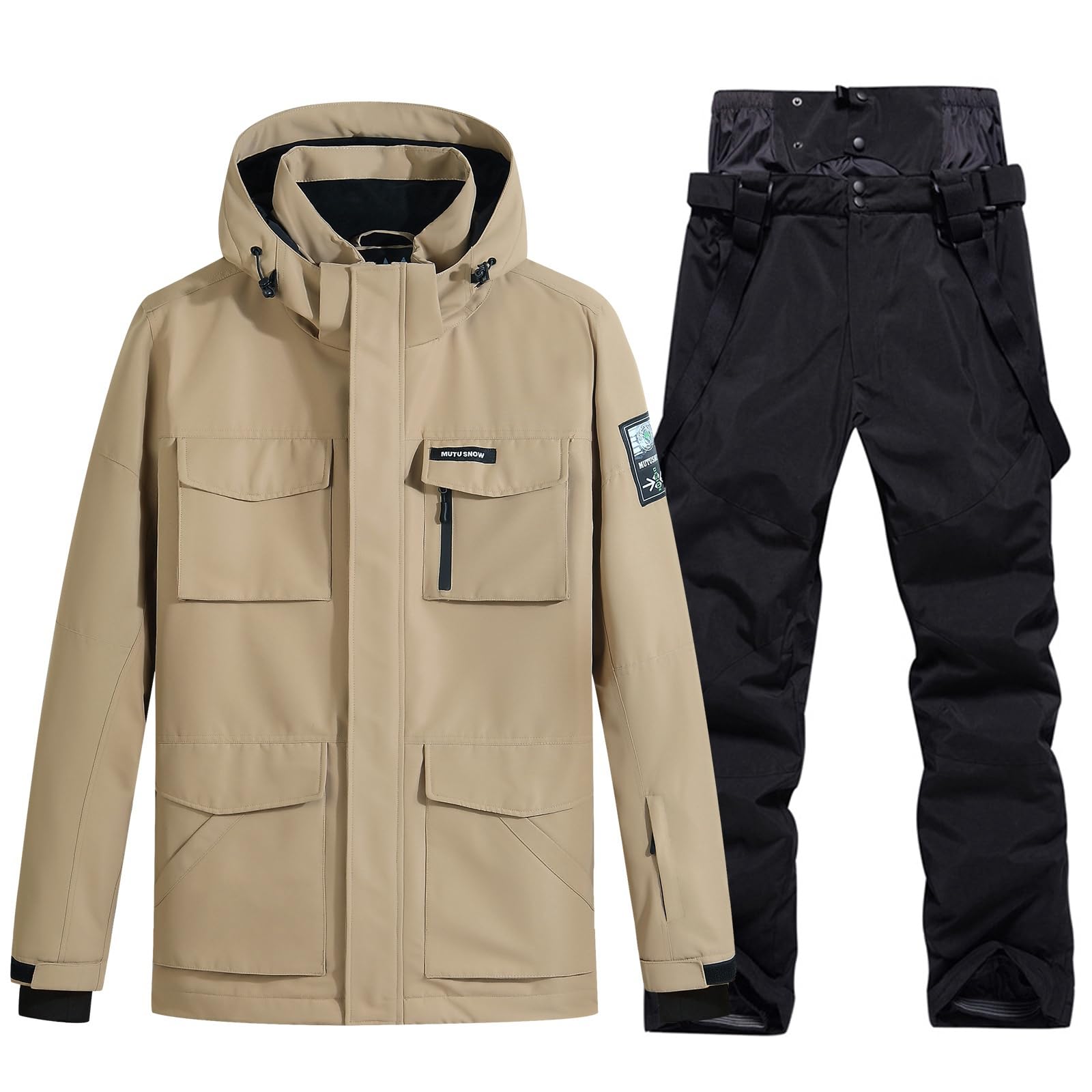Men's Waterproof Ski Jacket & Pants Set - Windproof Snowsuit for Winter Outdoor Skiing & Snowboarding | Perfect for Alpine Ski Resorts & Snowy Mountain Adventures