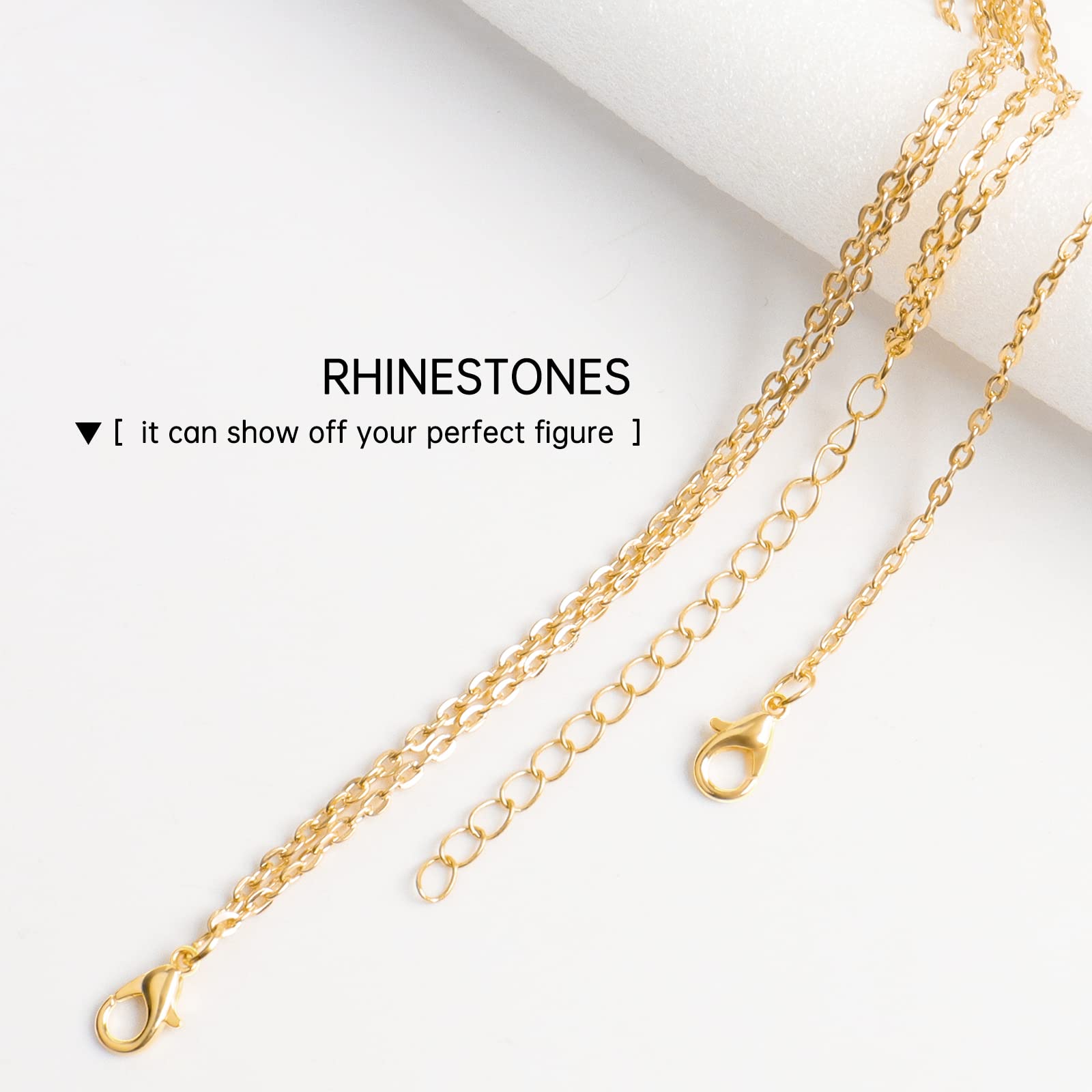 Sexy Silver Rhinestone Body Chain Jewelry for Women - Bikini Belly Chain for Beach, Rave & Party Accessories - Perfect for Summer Festivals & Nightlife Outfits