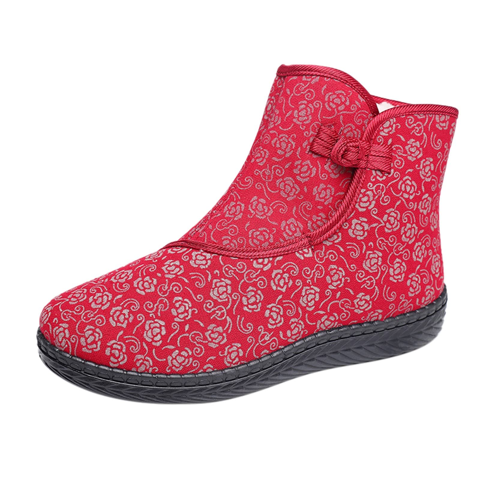 **Women's Knee High Cowboy Boots - Cotton Velvet Winter Snow Boots with Round Toe, Thick Warm Printed Design for Outdoor & Casual Wear**    *(Perfect for Western Fashion, Winter Adventures, and Everyday Comfortable Style)*