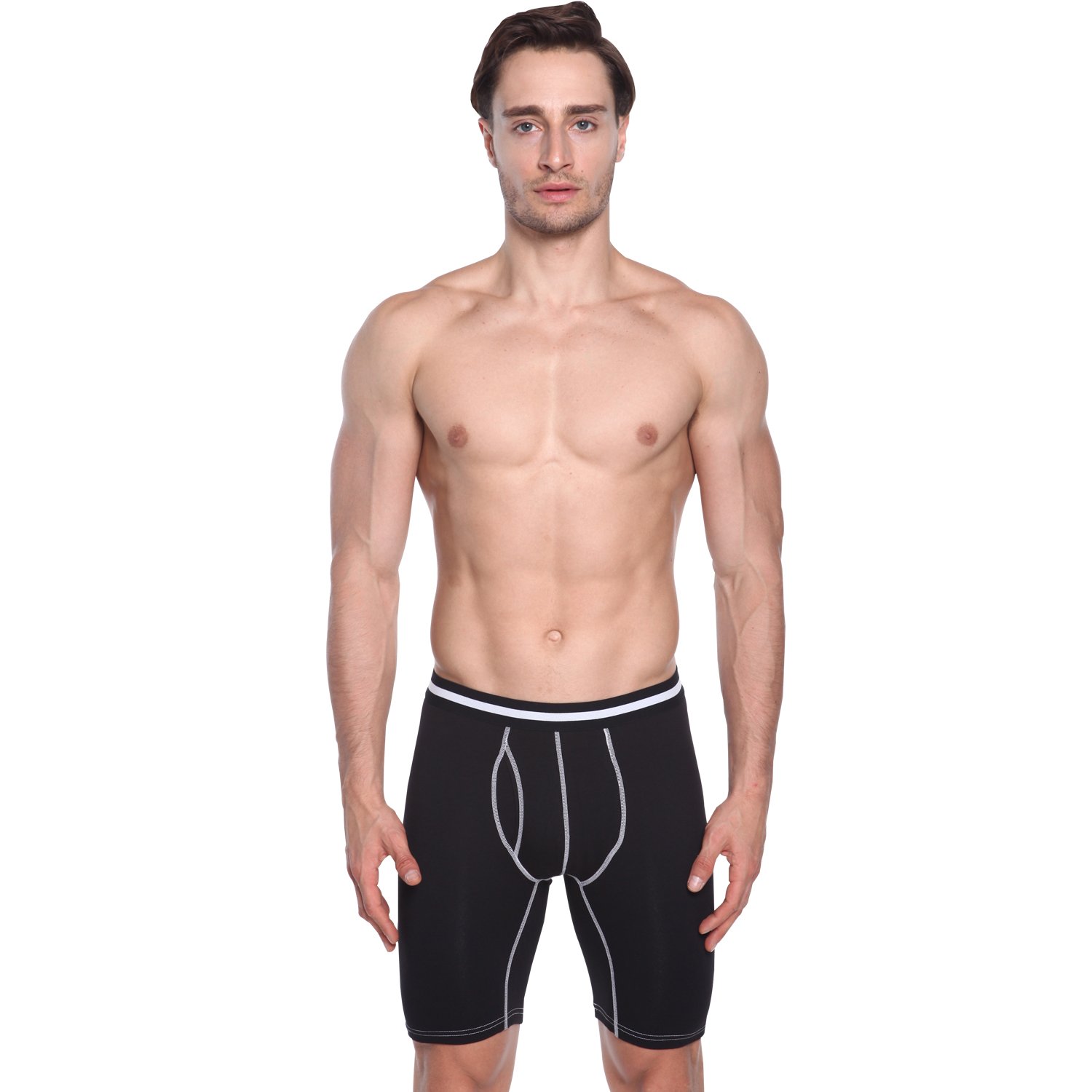Premium Azuki Men's Underwear - Soft Long Leg Boxer Briefs for Comfort & Support - Ideal for Workout, Running & Everyday Wear